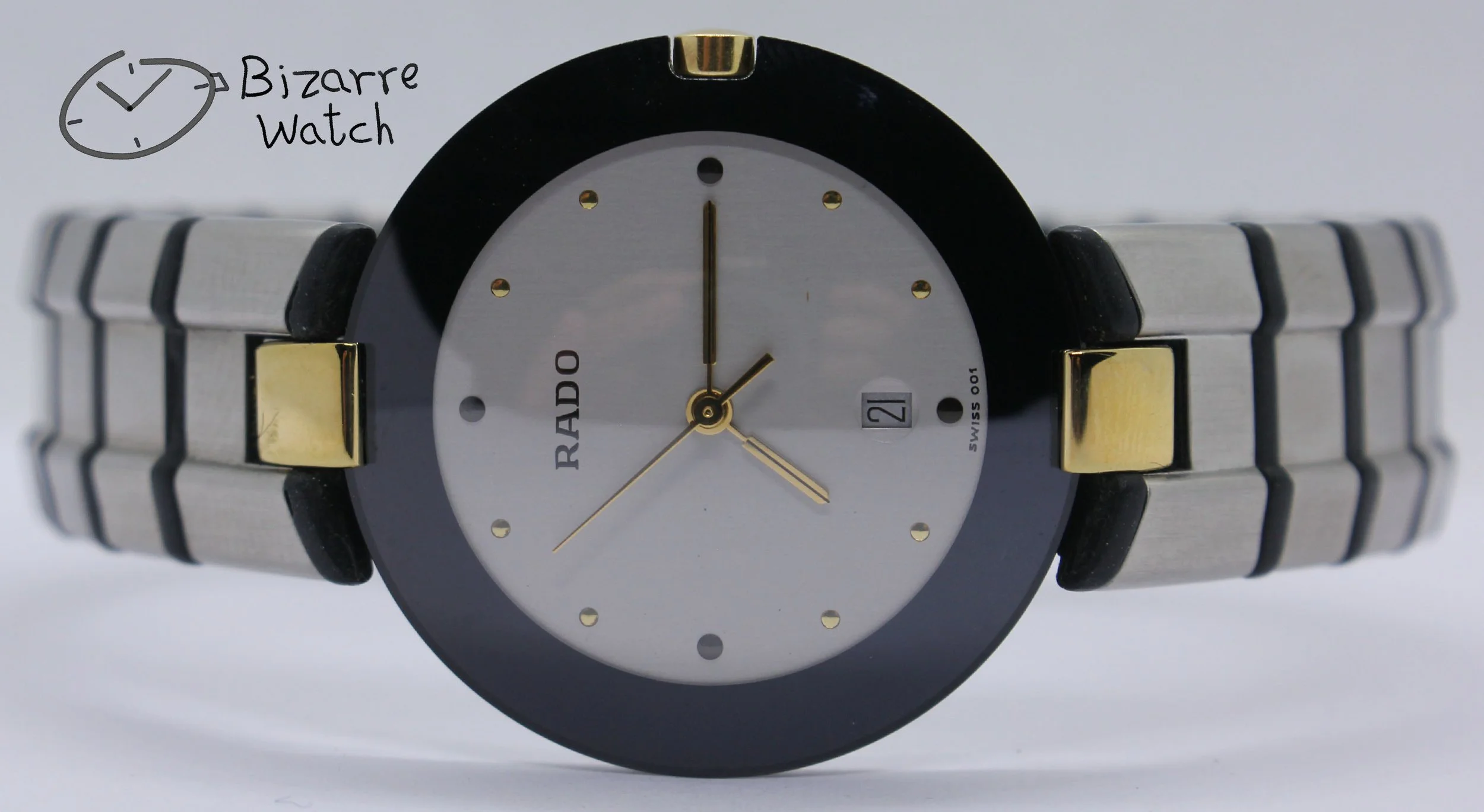 vintage RARE Rado La Coupole 129.4075.4 Stainless Steel Rubber Bracelet Watch men women unisex bizarre