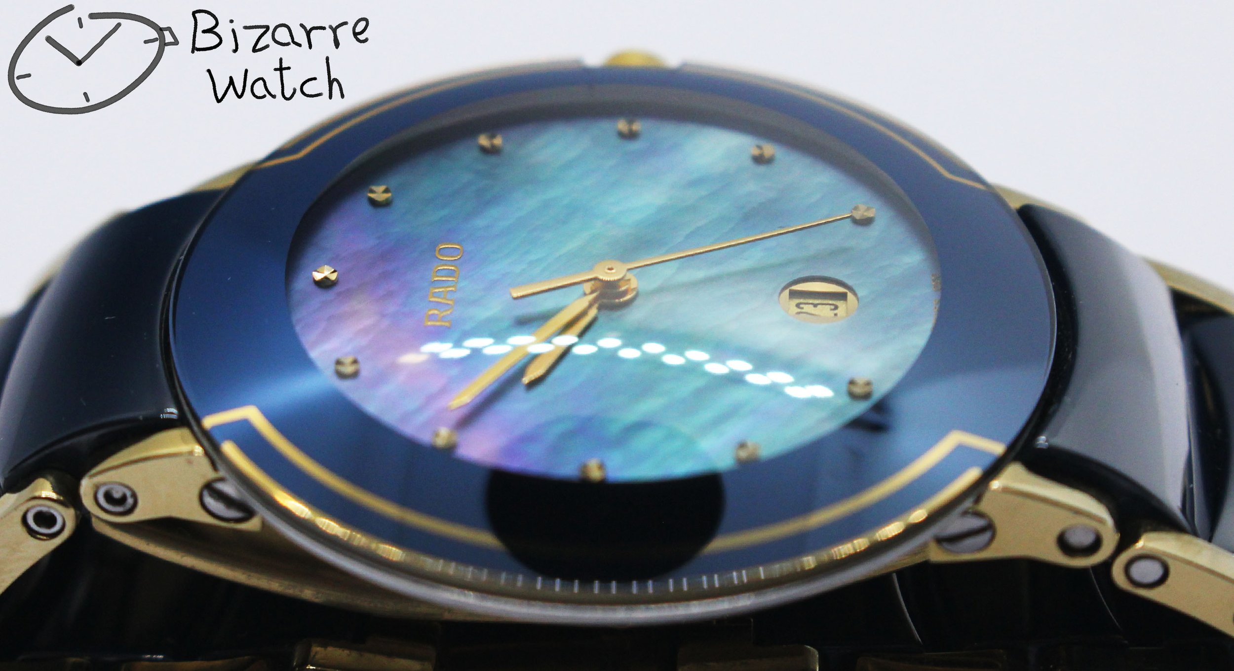 polarised polarized lens view vintage MOP mother of pearl Dial Scratchproof RADO Coupole 33mm Blue Ceramic 129.0358.3 Watch women men unisex bizarrewatch bizarre