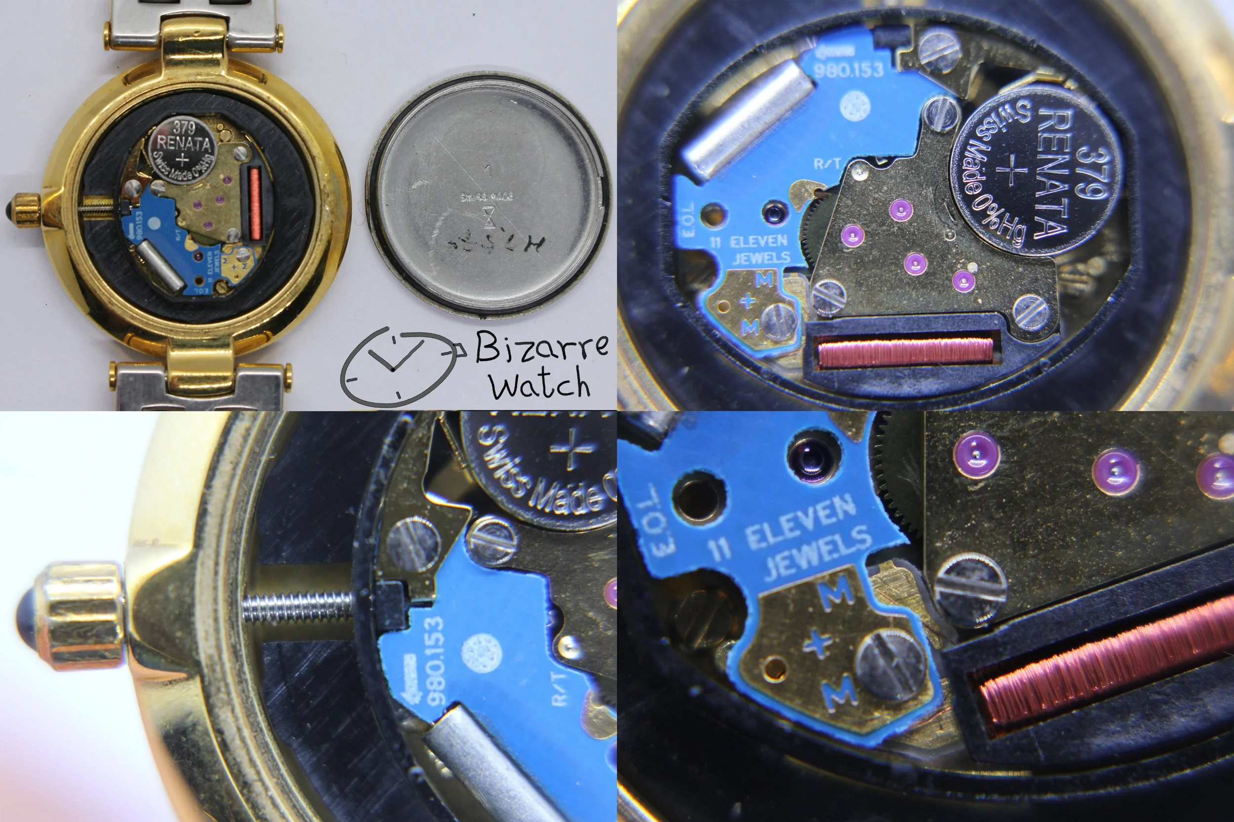 eta 980.153 movement small seconds Vintage Ladies Goldplated Pierre Balmain Subsecond Hand Watch