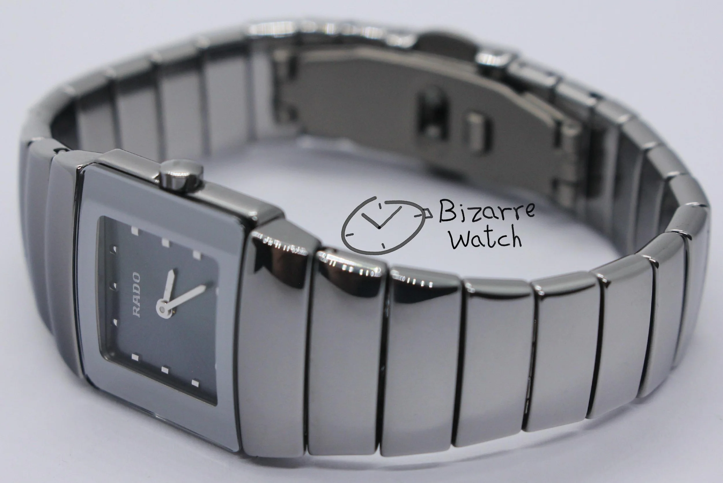 polarised lens view scratchproof Rado Diastar Sintra 21mm Blue Sunburst Dial 153.0334.3 Silver Ceramic Watch titanium ladies women bizarre bracelet links