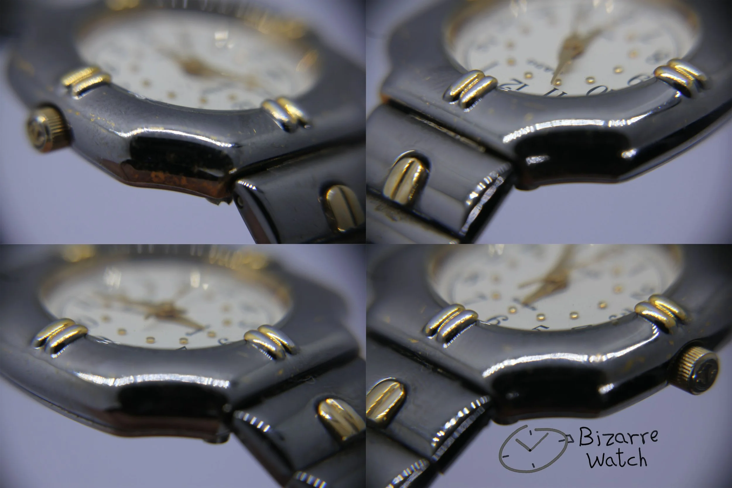 four corners vintage Ladies Rado 205.9500.4 Watch bizarre ladies women goldplated bracelt stainless steel