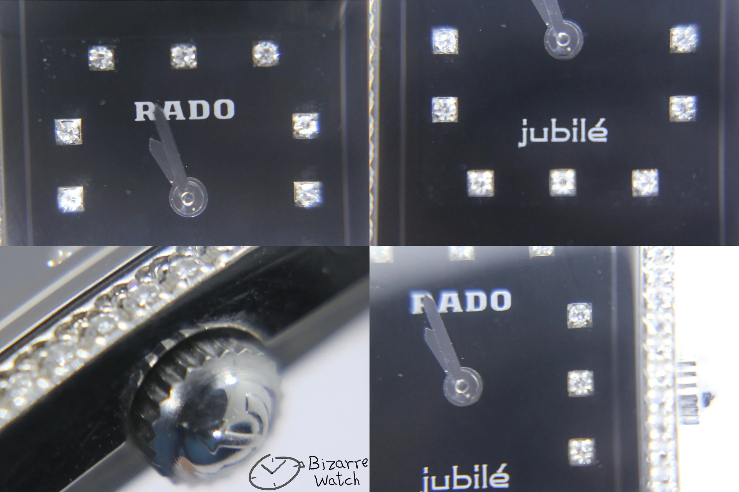 crown dial 074 hands logo black 50 Diamonds Rado Ceramic Rado Integral Jubile 153.0430.3 Watch bizarre women ladies Jubilé