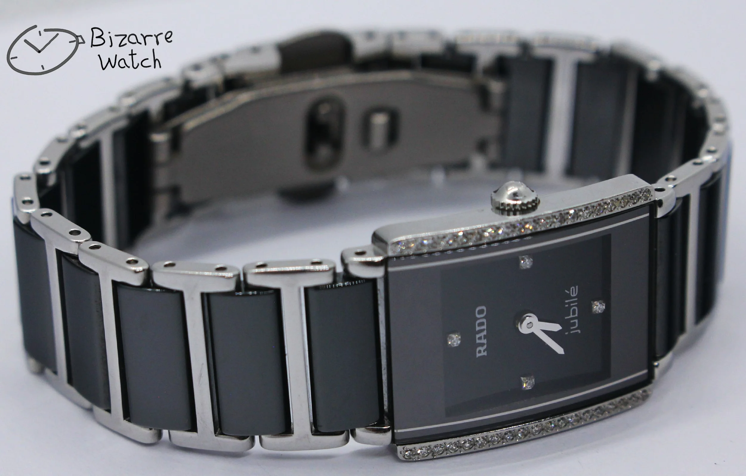 full 42 Diamonds Ladies Rado Ceramic Rado Jubilé Integral Jubile 153.0430.3 Watch women ladies black silver bizarre