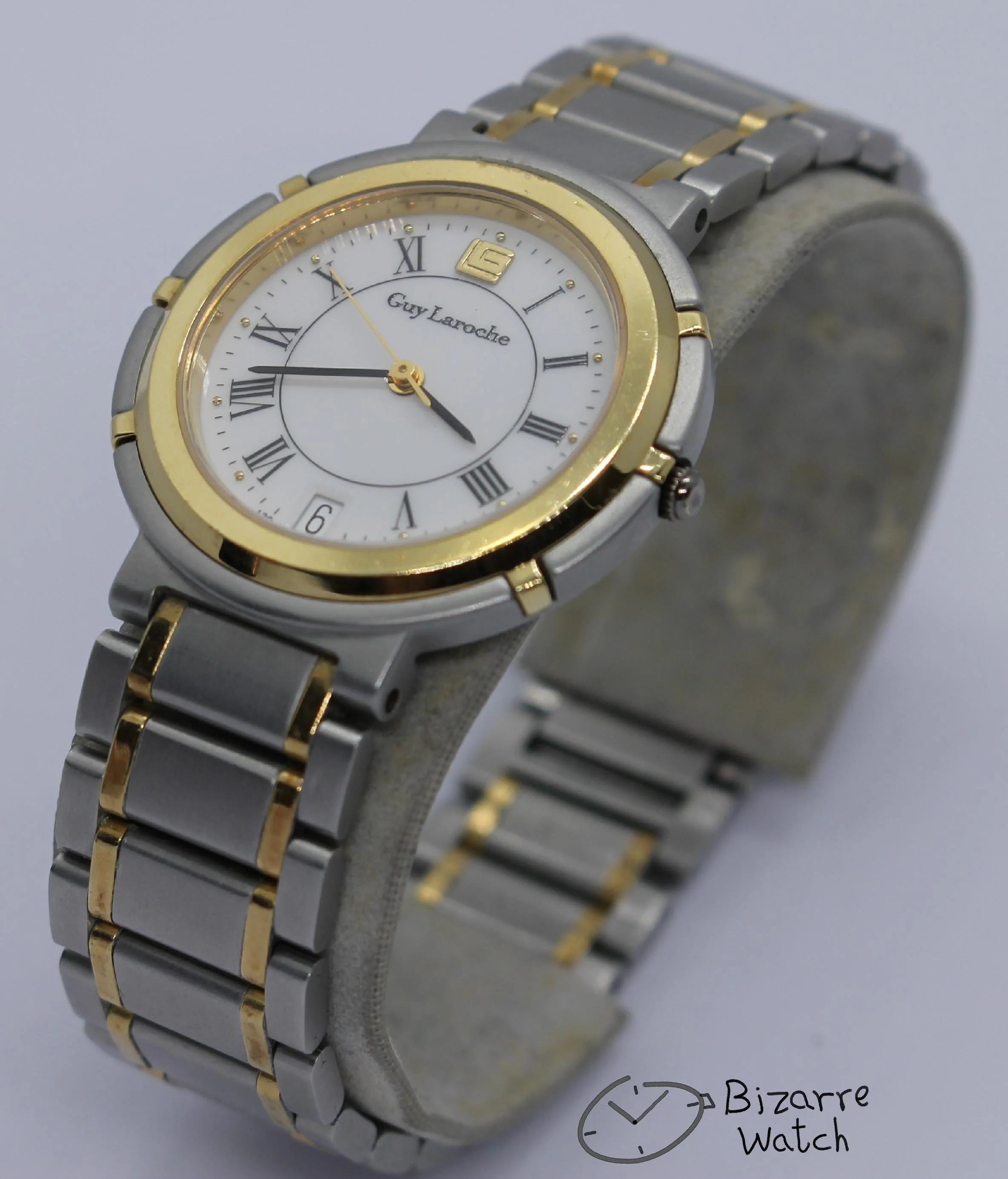 laroche Vintage Goldplated Guy La Roche ETA 955.414 176 4023 Stainless Steel Bracelet Watch women men unisex