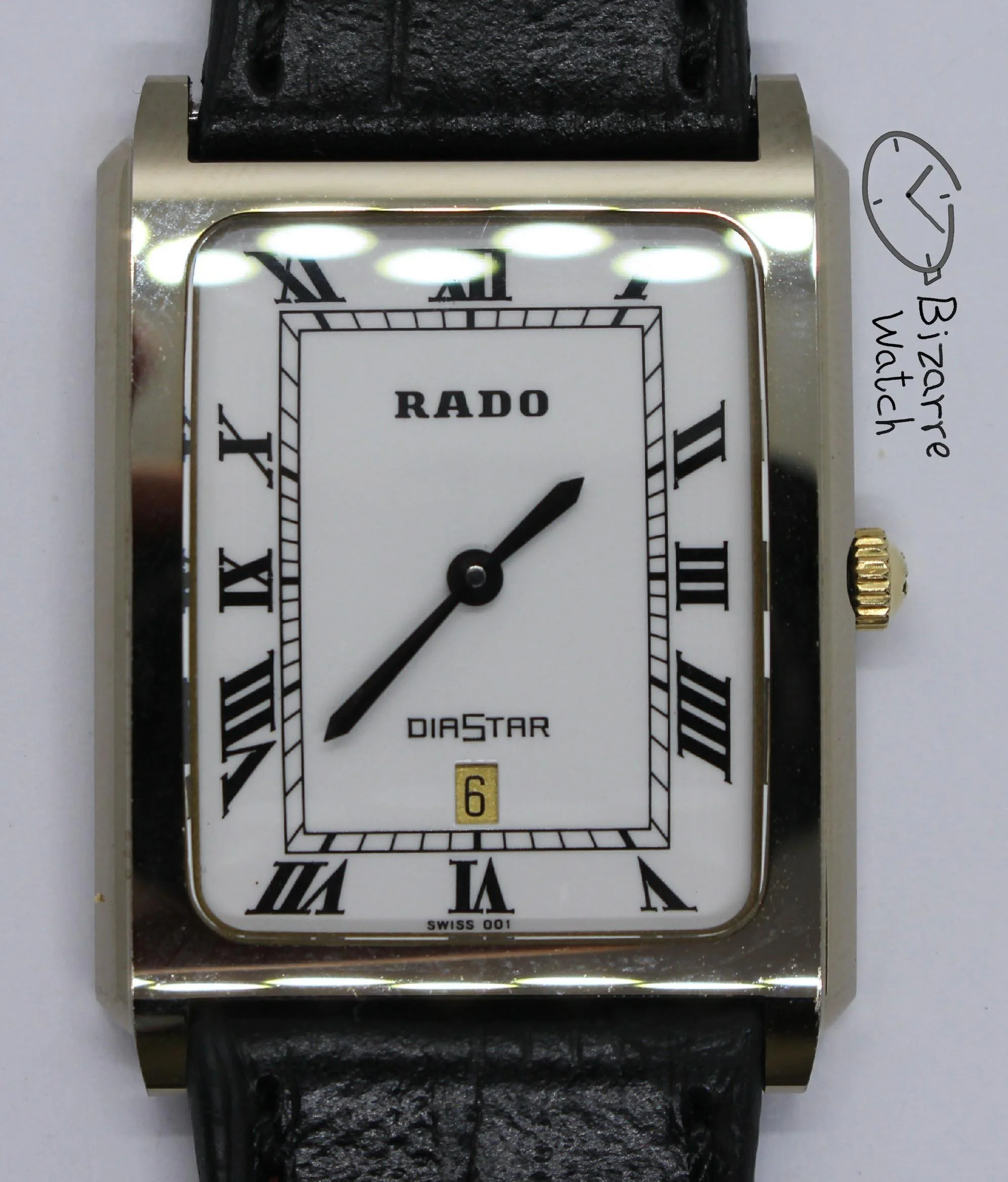 160.0394.3 vintage roman numerals date Scratchproof 26mm Rado Diastar Tungsten case Genuine Leather Watch men women unisex bizarre