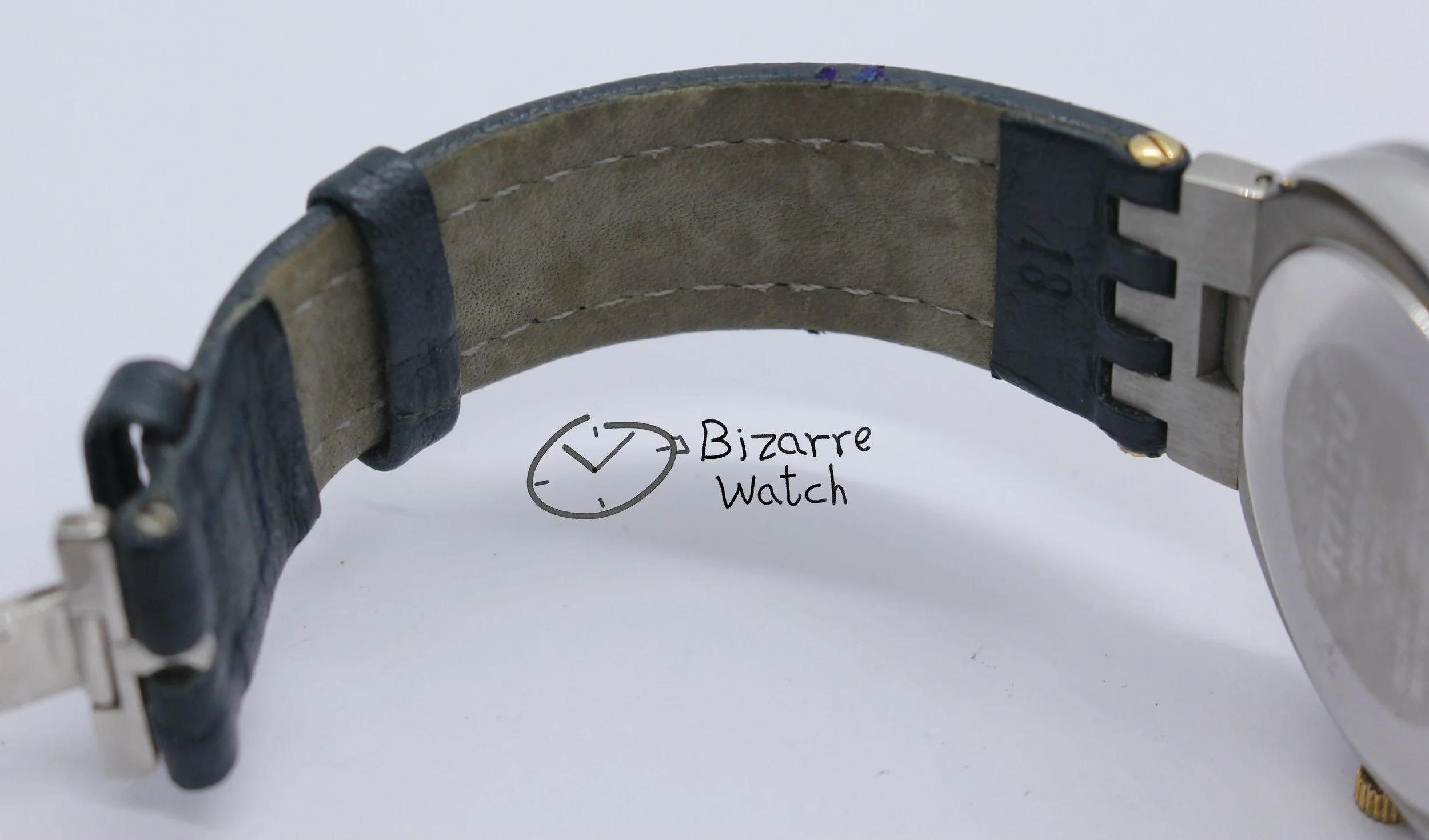 genuine leather strap band vintage used preowned pre-owned Scratchproof Navy Blue Rado Diastar 35mm Tungsten Carbide Bezel 152.0341.3 Watch bizarrewatch bizarre