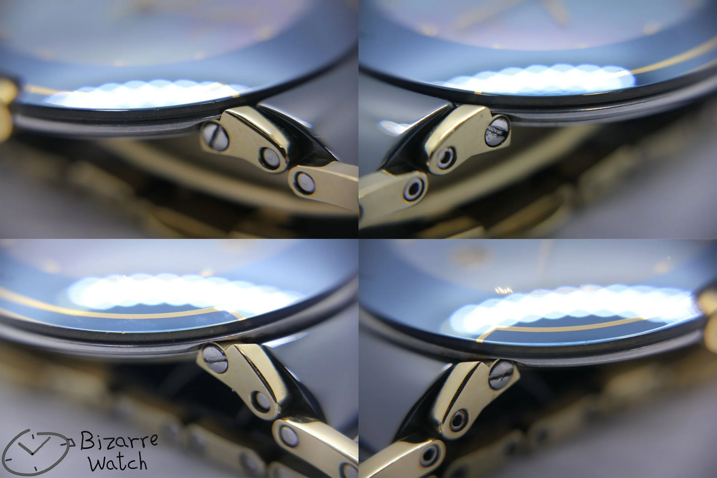 four corners crystal vintage MOP mother of pearl Dial Scratchproof RADO Coupole 33mm Blue Ceramic 129.0358.3 Watch women men unisex bizarrewatch bizarre