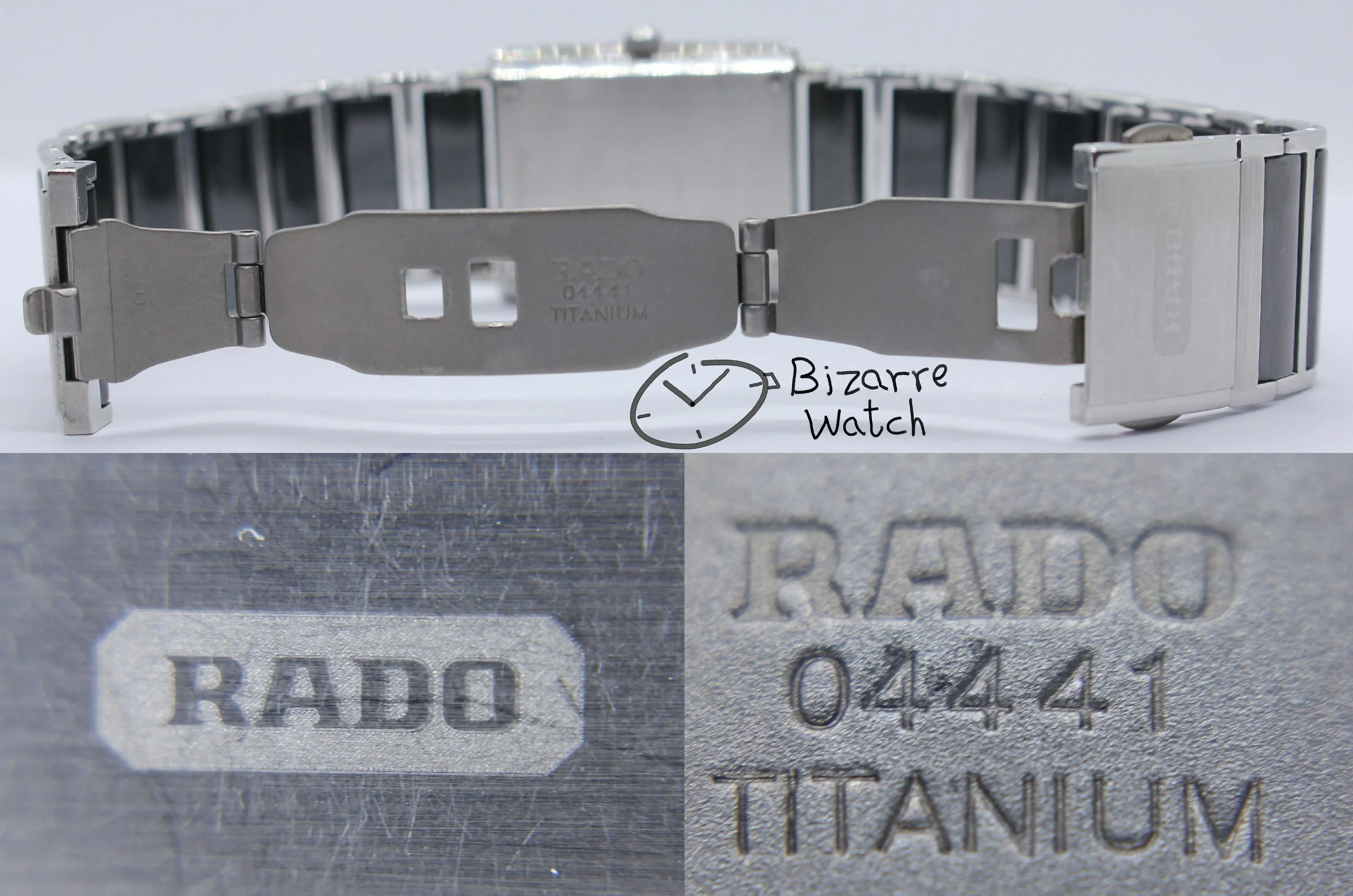 titanium clasp bracelet 04441 Scratchproof Rado Black Ceramic Diastar Integral 160.0486.3 Watch men gents bizarre bizarrewatch