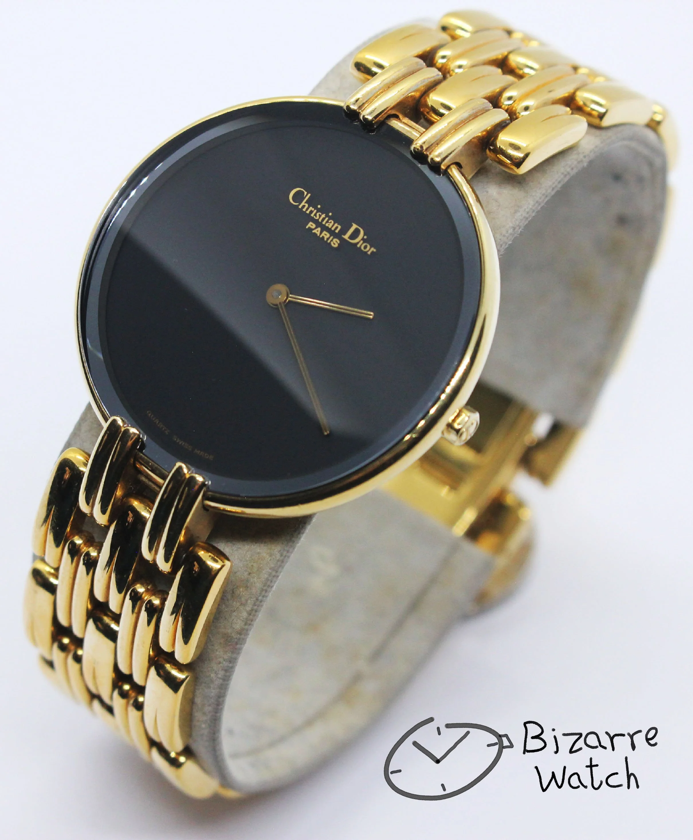 D47.154.4 D47-154-4 vintage electro gold plating Goldplated Curved Sapphire Christian Dior Bagheera D74.154.4 D74-154-4 Watch bizarre women men ladies