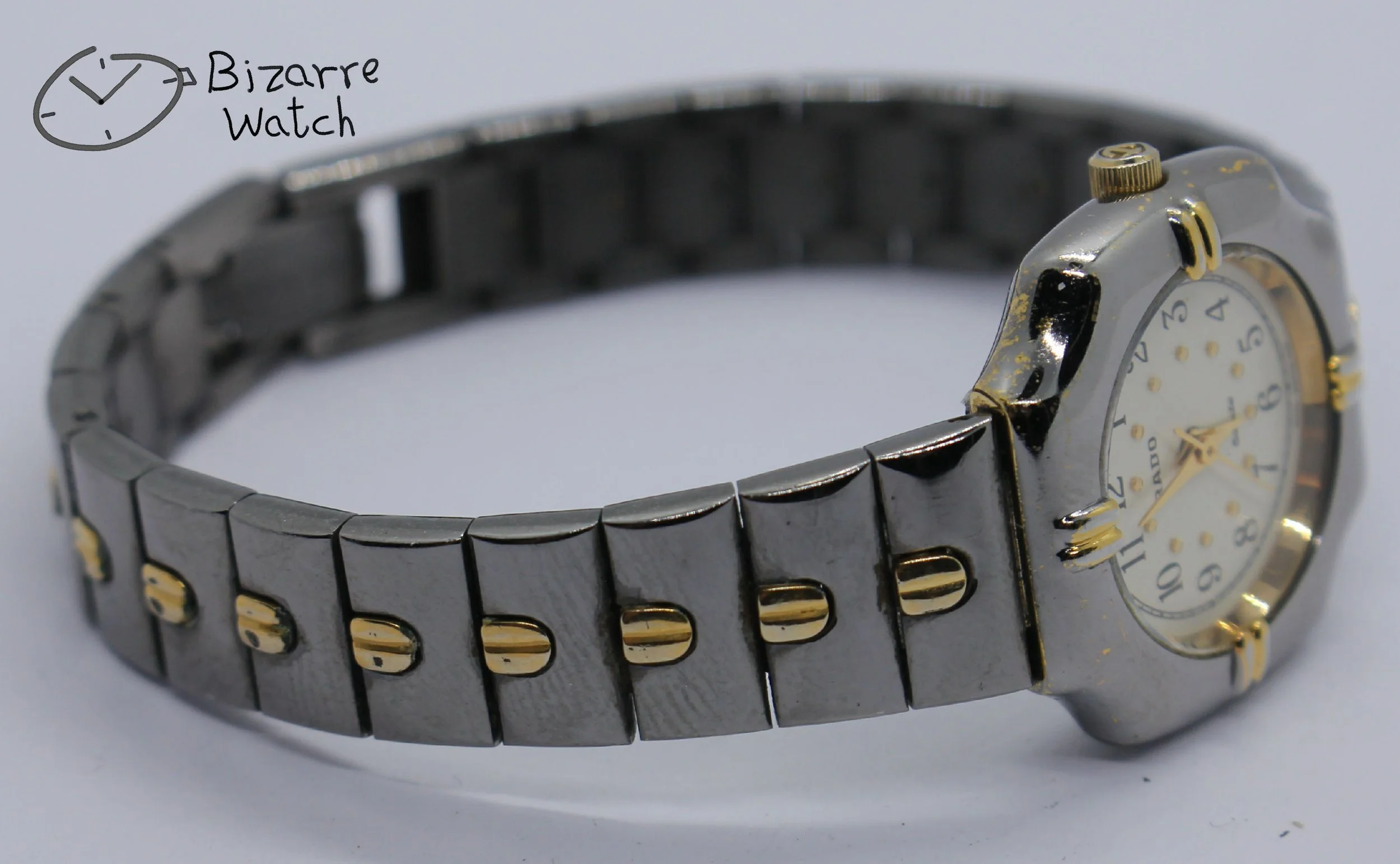 vintage Ladies Rado 205.9500.4 Watch bizarre ladies women goldplated bracelt stainless steel