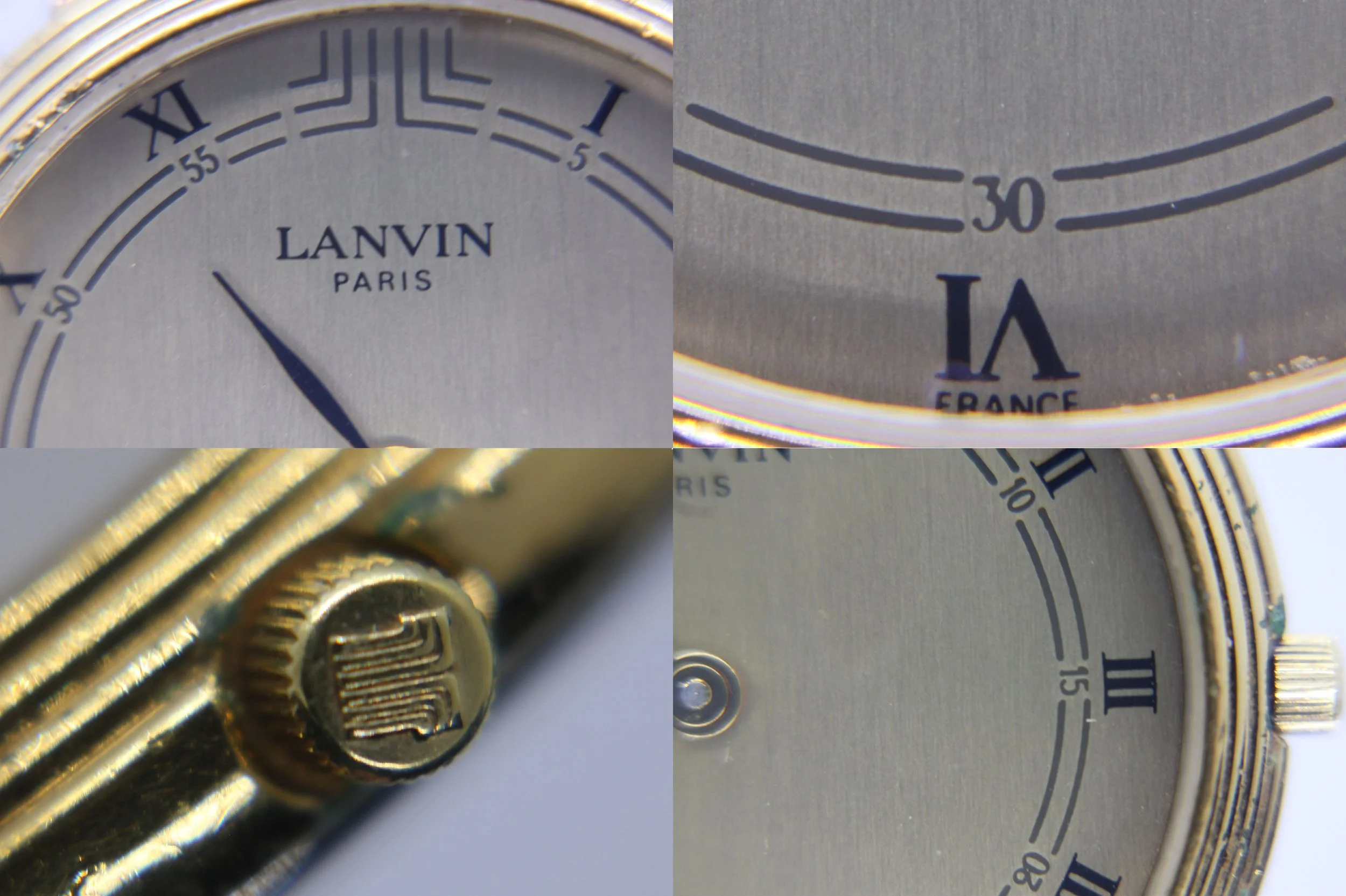 crown hands logo dial Vintage Goldplated Lanvin Michel Herbelin Watch Made In France watch men women ladies unisex bizarre