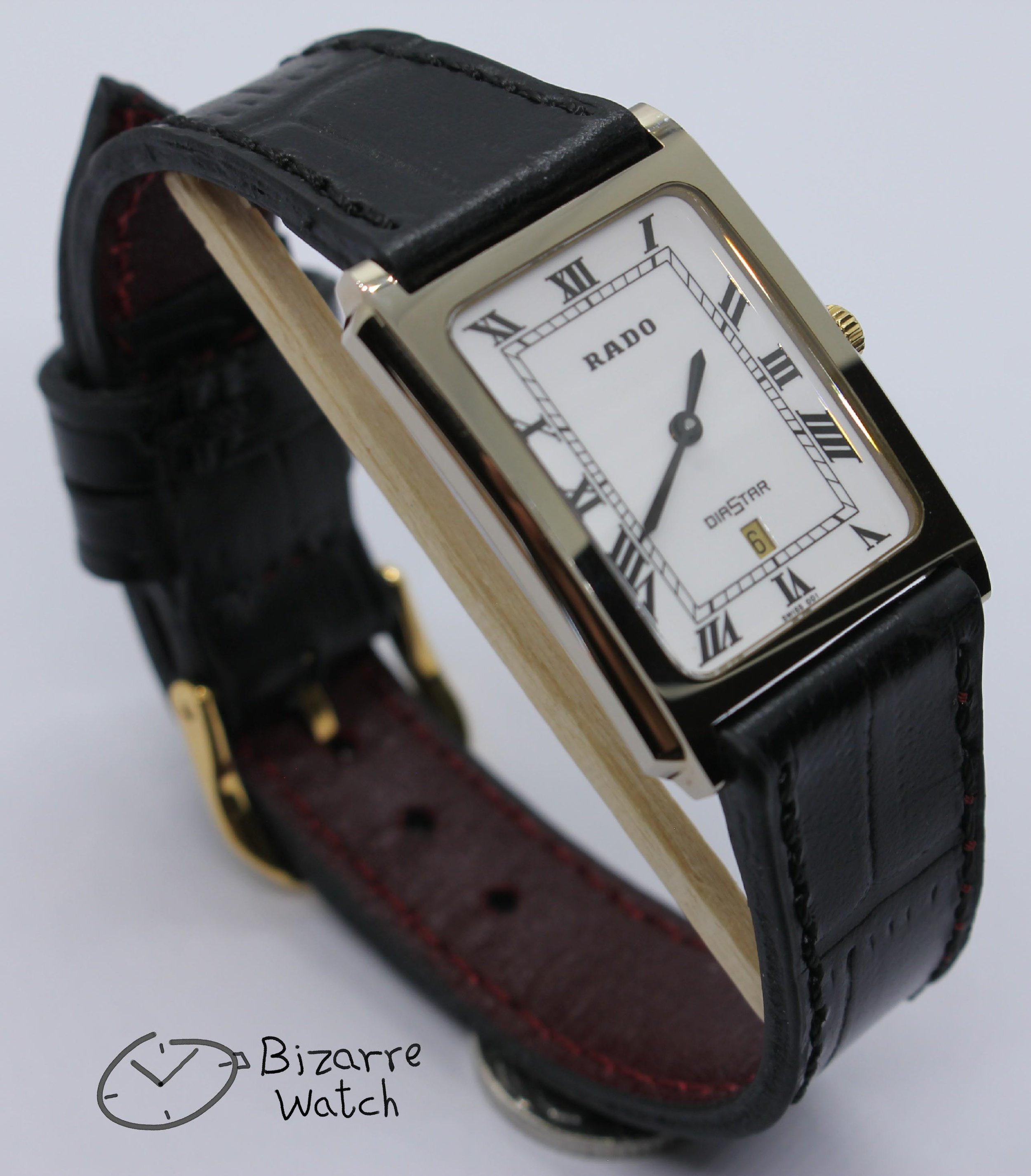 160.0394.3 vintage roman numerals date Scratchproof 26mm Rado Diastar Tungsten case Genuine Leather Watch men women unisex bizarre