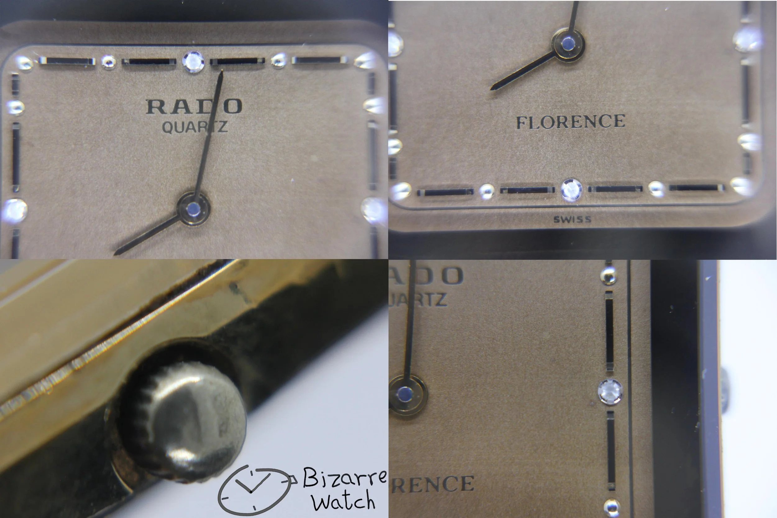 hands crown logo dial diamond Rado Florence 121.2019.2 bracelet goldplated sapphire bizarrewatch bizarre watch women men unisex used preowned