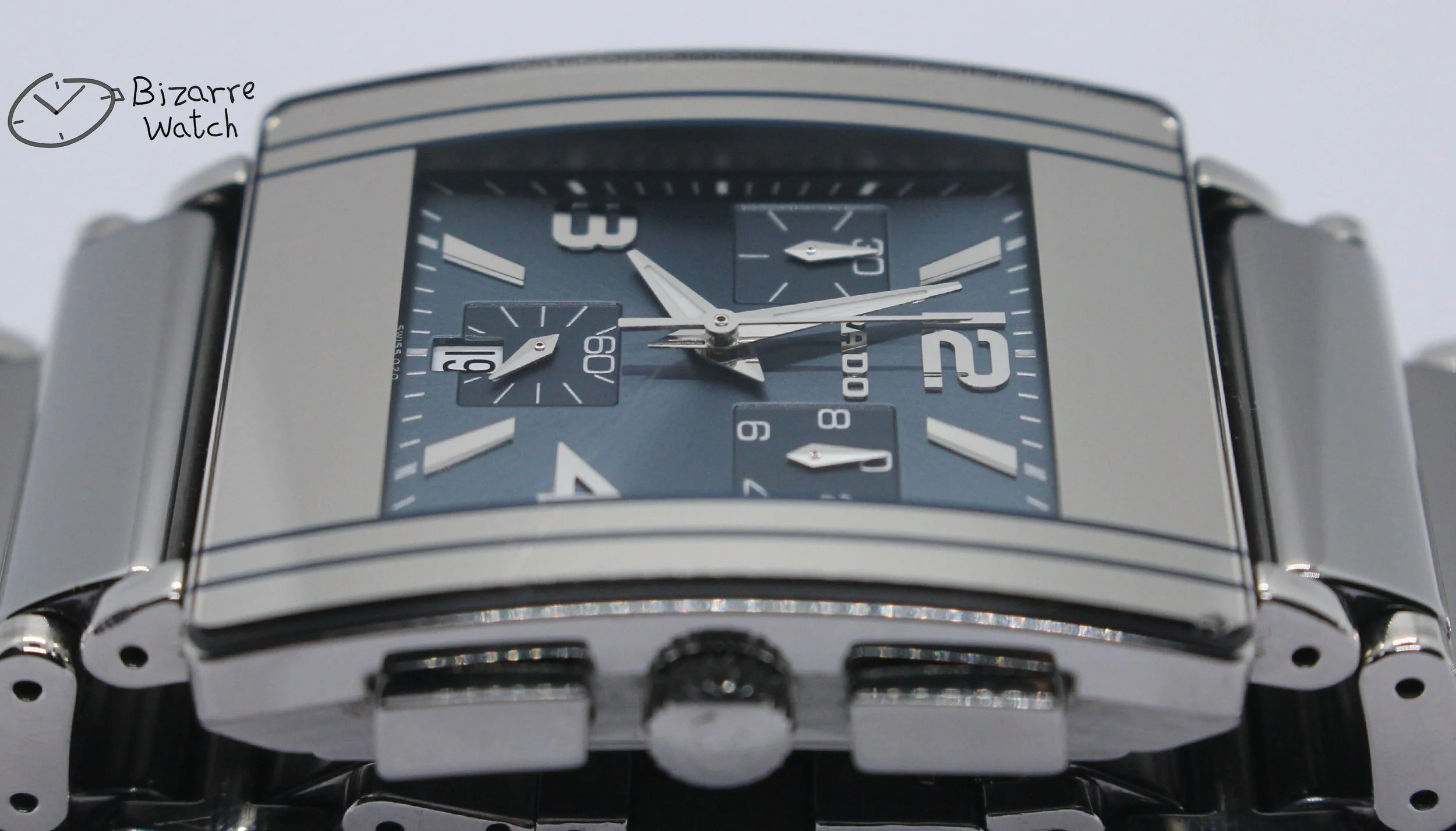 polarised polarized lens view Rado Diastar Chronograph Integral 538.0591.3 Ceramic blue silver Watch Titanium men unisex women