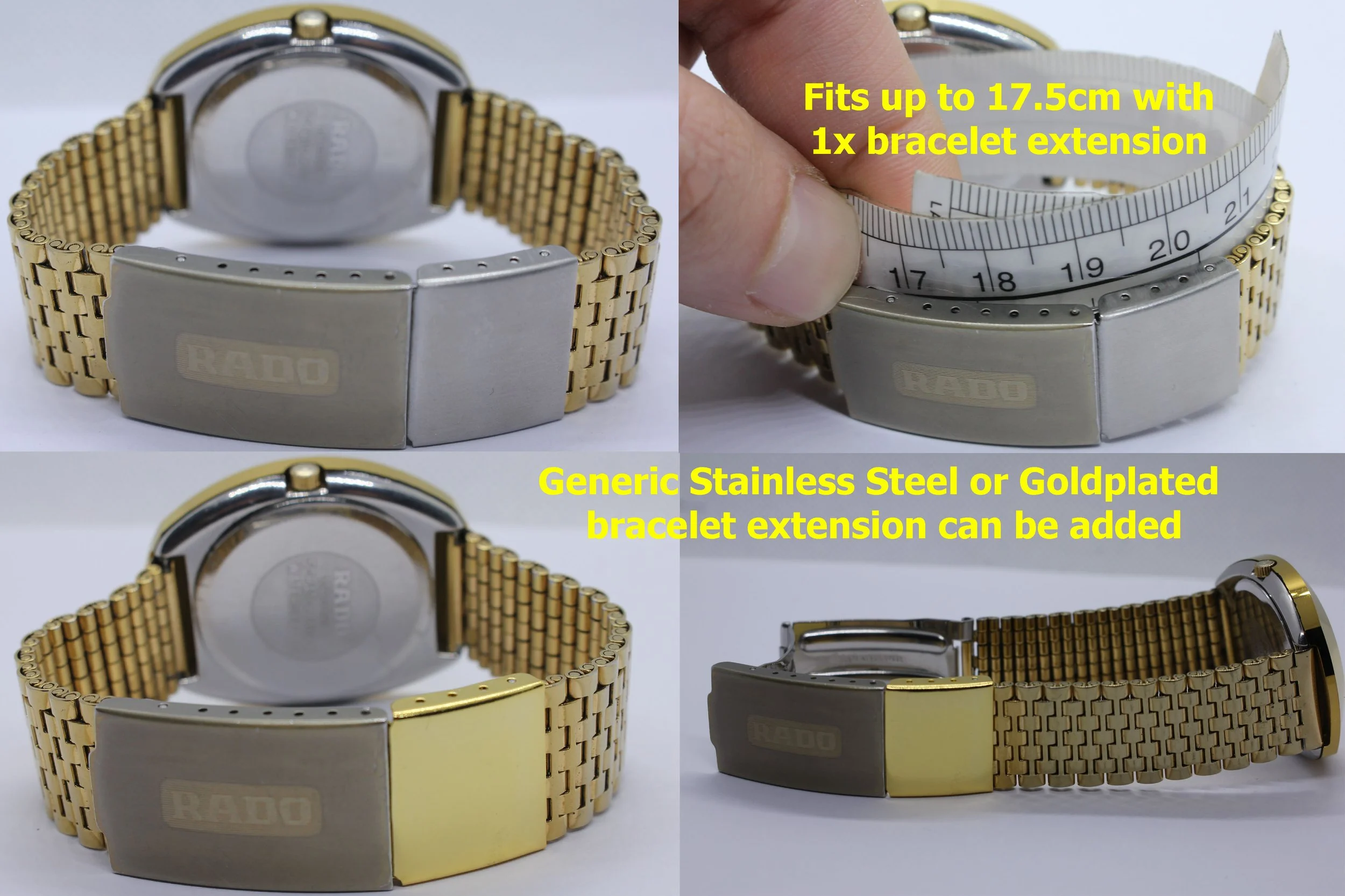 RADO The Original Diastar Scratchproof 114.0393.3 Day Date 36mm Goldplated Watch