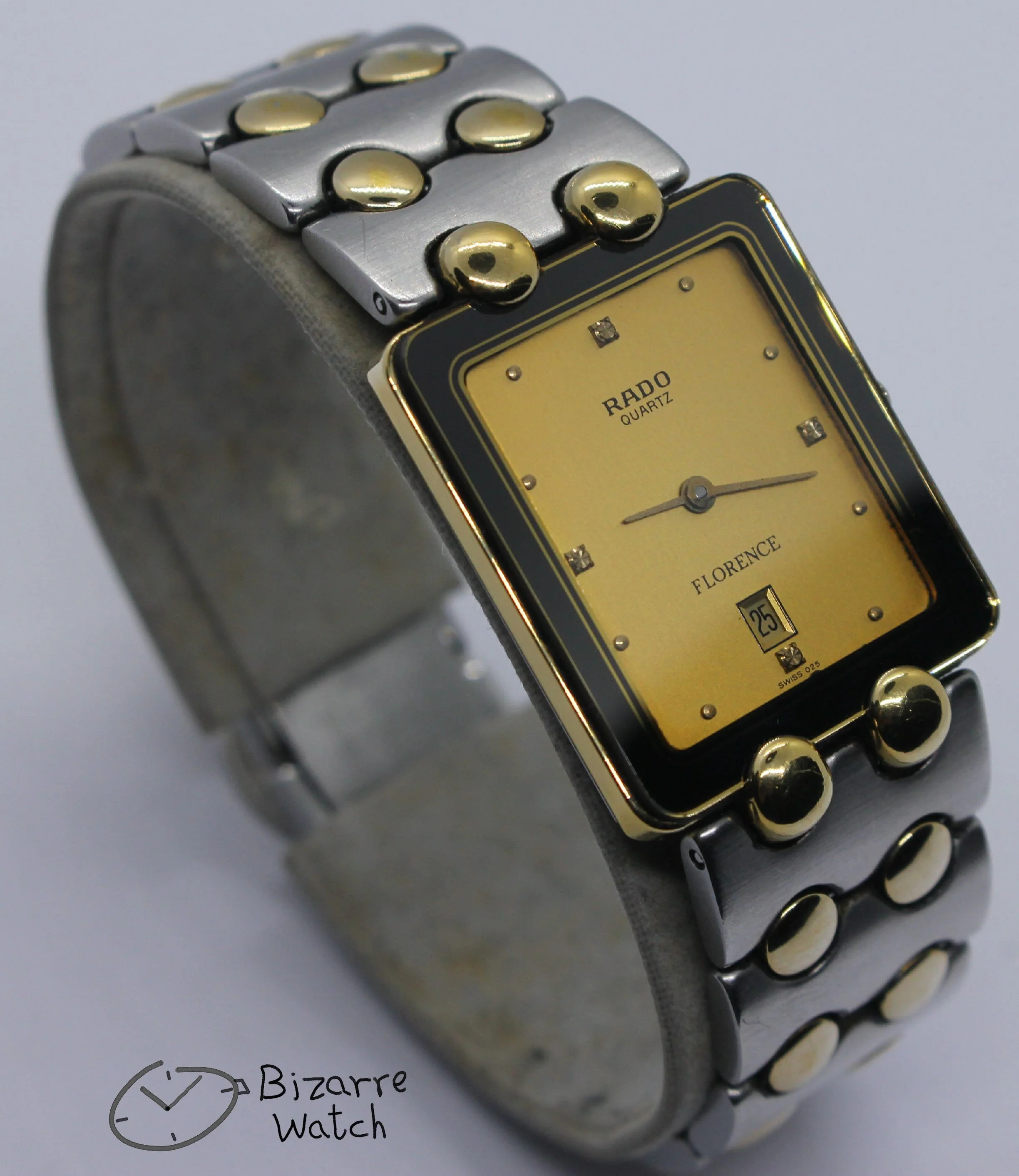 polarised polarized lens view Vintage Goldplated 24mm Rado Florence 160.3530.2 Two Tone Bracelet Watch women men unisex used preowned pre-owned bizarre