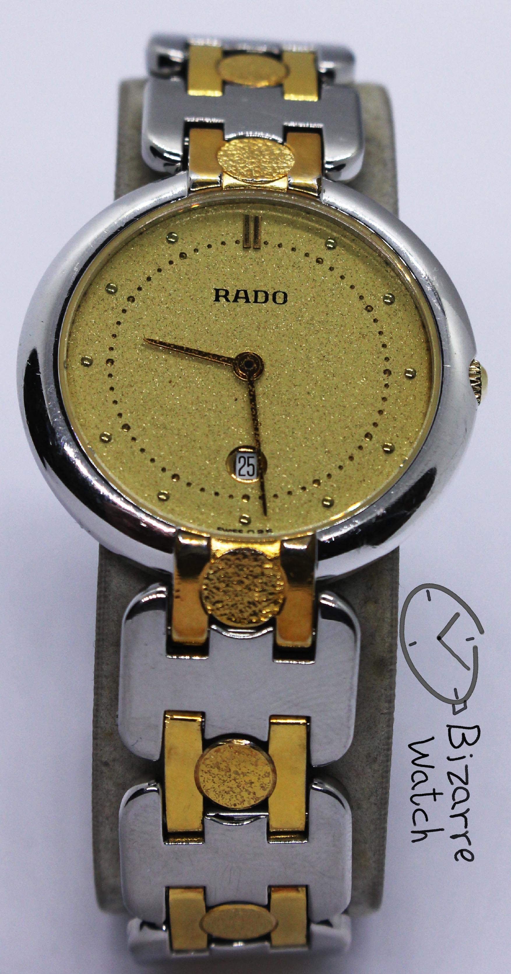 vintage Rado Florence 160.3568.2 bracelet round date yellow Two Tone Goldplated Watch bizarre bizarrewatch women men unisex used preowned