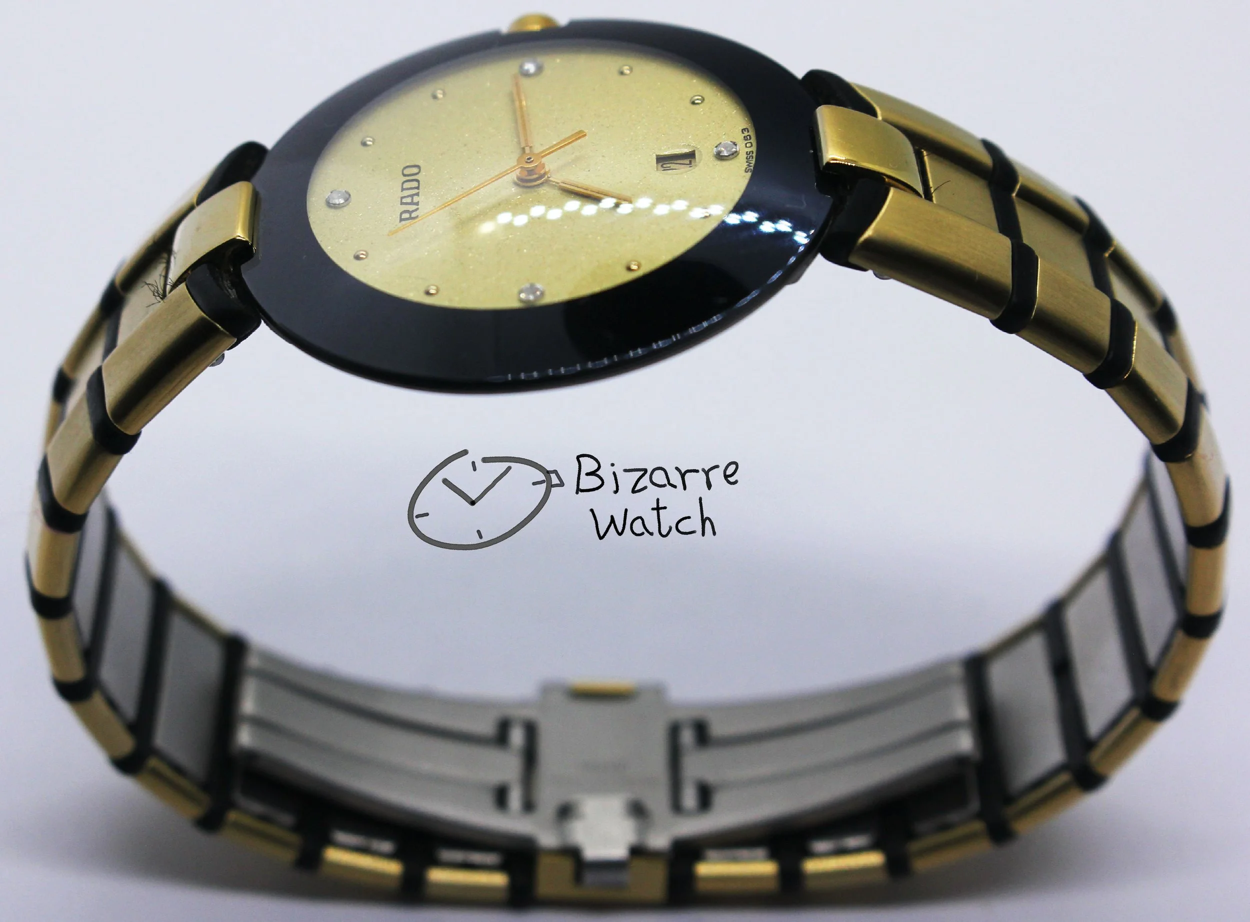 polarised polarized lens view vintage RARE Rado La Coupole 129.4075.4 gold plated goldplated Steel Rubber Bracelet Watch men women unisex bizarre