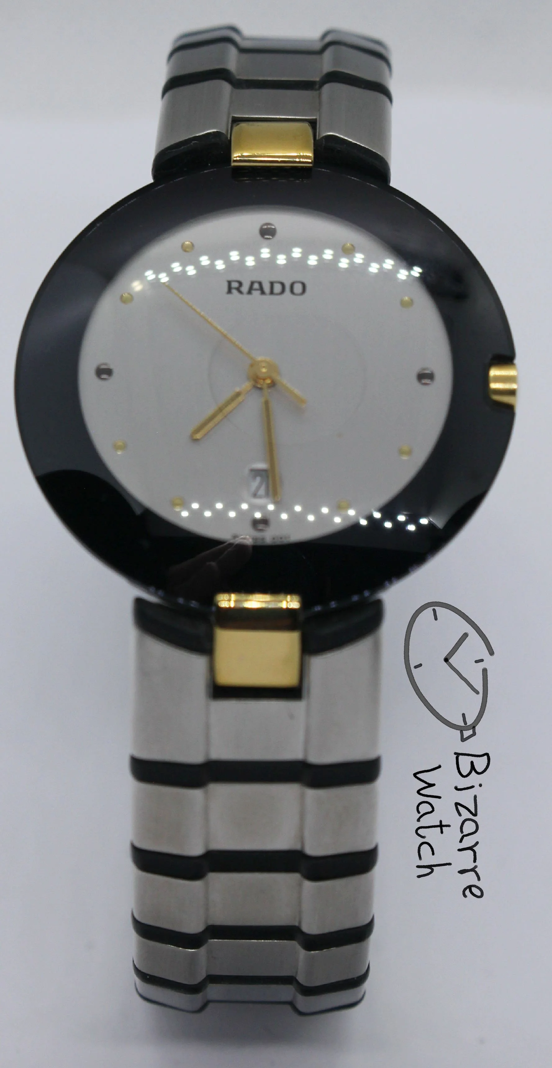 vintage RARE Rado La Coupole 129.4075.4 Stainless Steel Rubber Bracelet Watch men women unisex bizarre