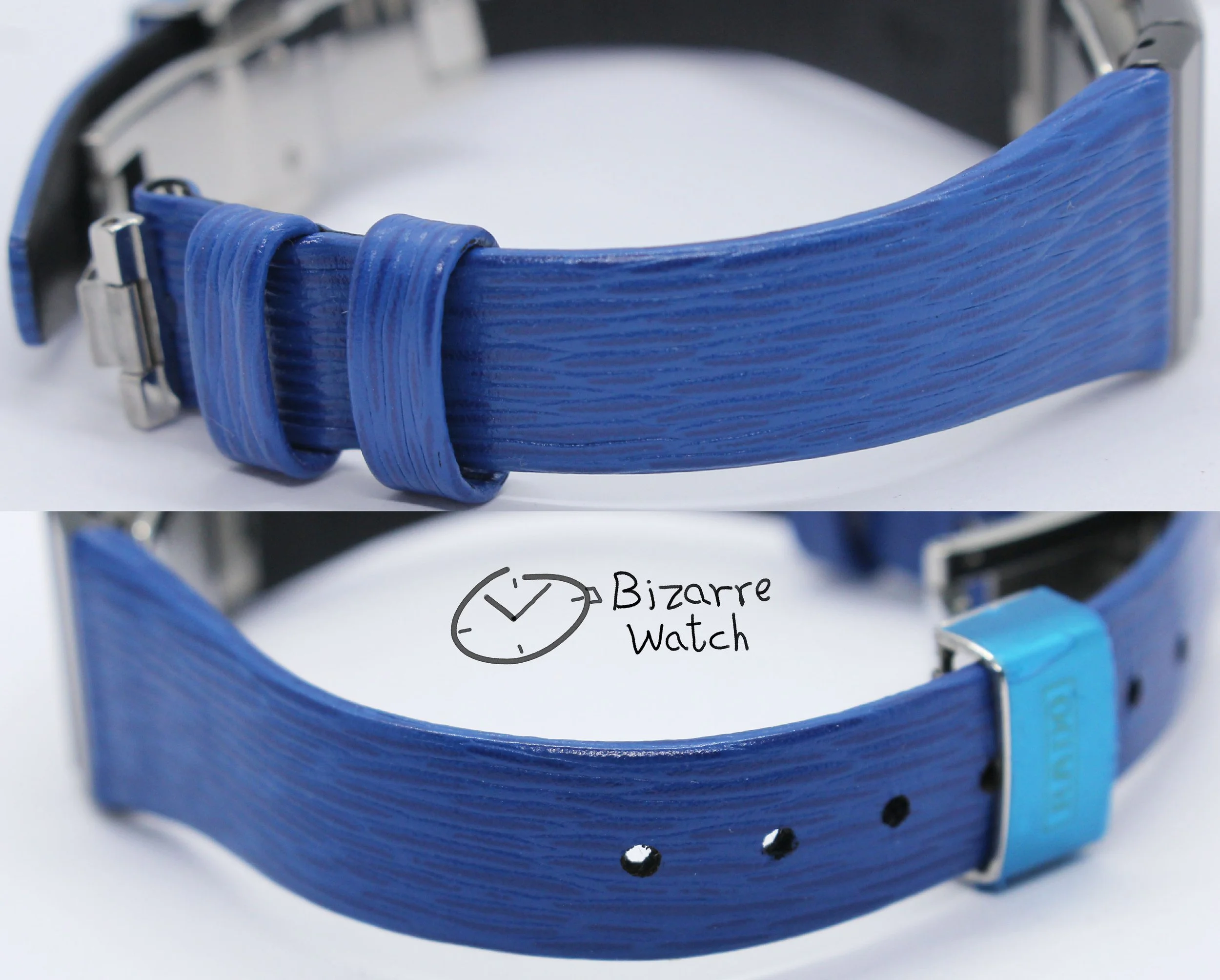 leather 08726H 08726 clasp bracelet vintage nos New Old Stock Scratchproof Rado Ceramica Diastar 963.0350.3 Black Ceramic Blue Strap Watch bizarre women ladies