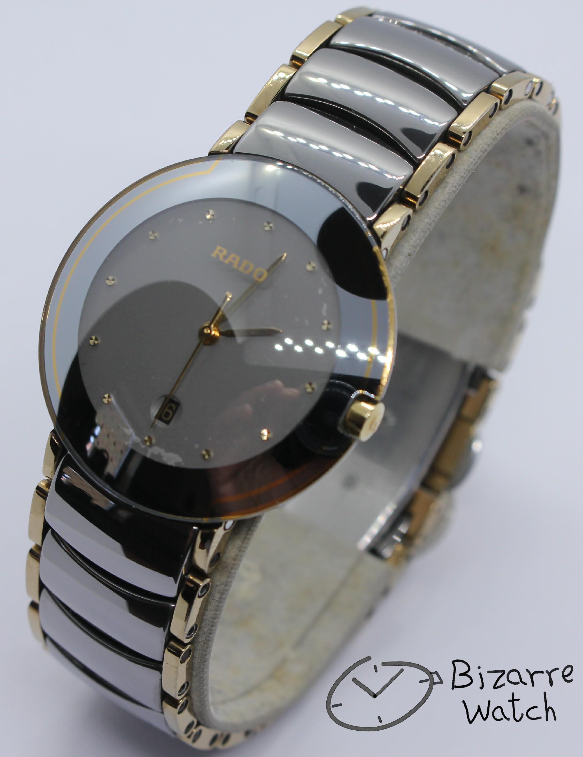 Scratchproof Rado Coupole Silver 129.0326.3 Ceramic Band Domed Sapphire Watch men women unisex vintage bizarre