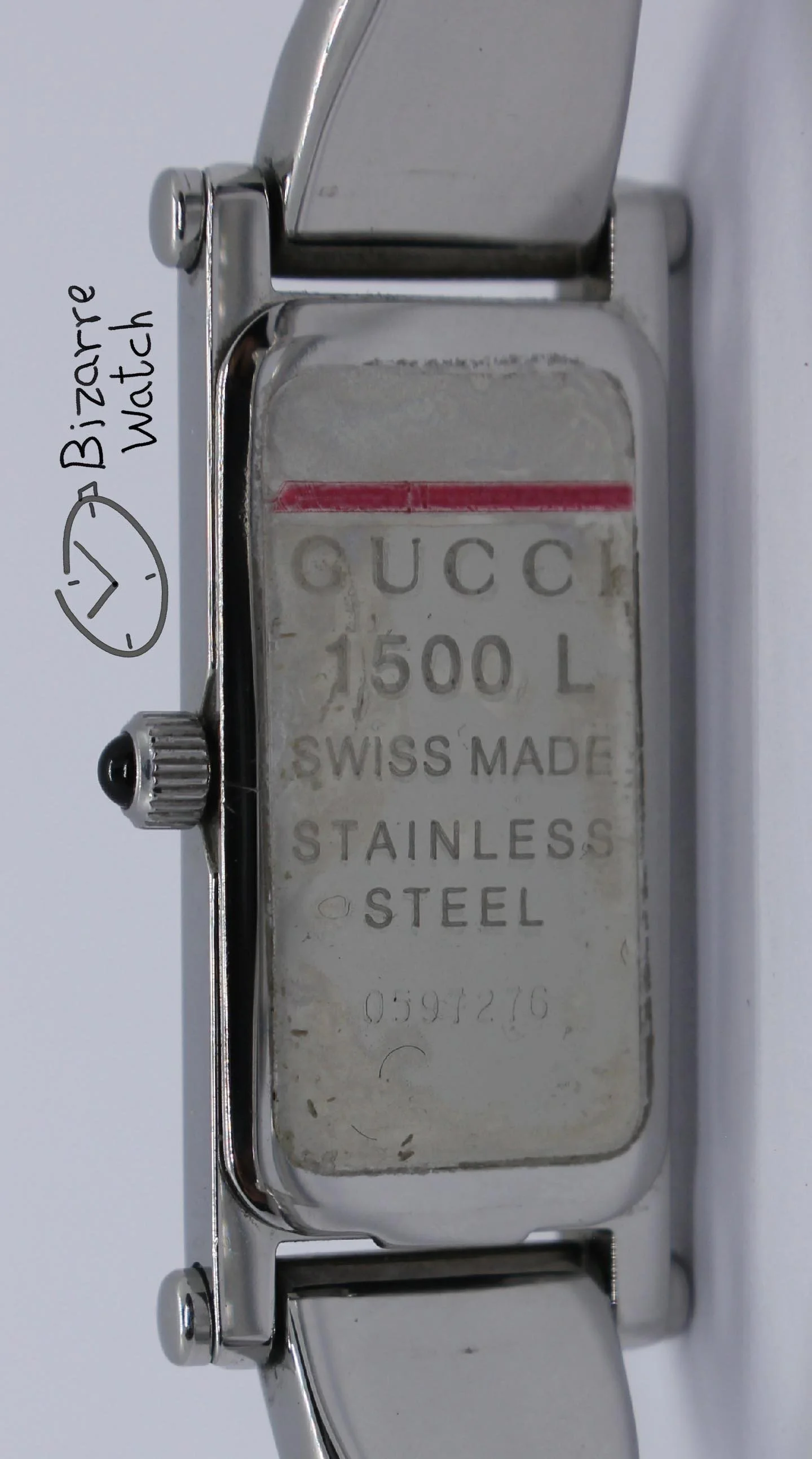 caseback 1500 vintage Ladies GUCCI 1500L Silver Dial Stainless Steel Watch women bizarre