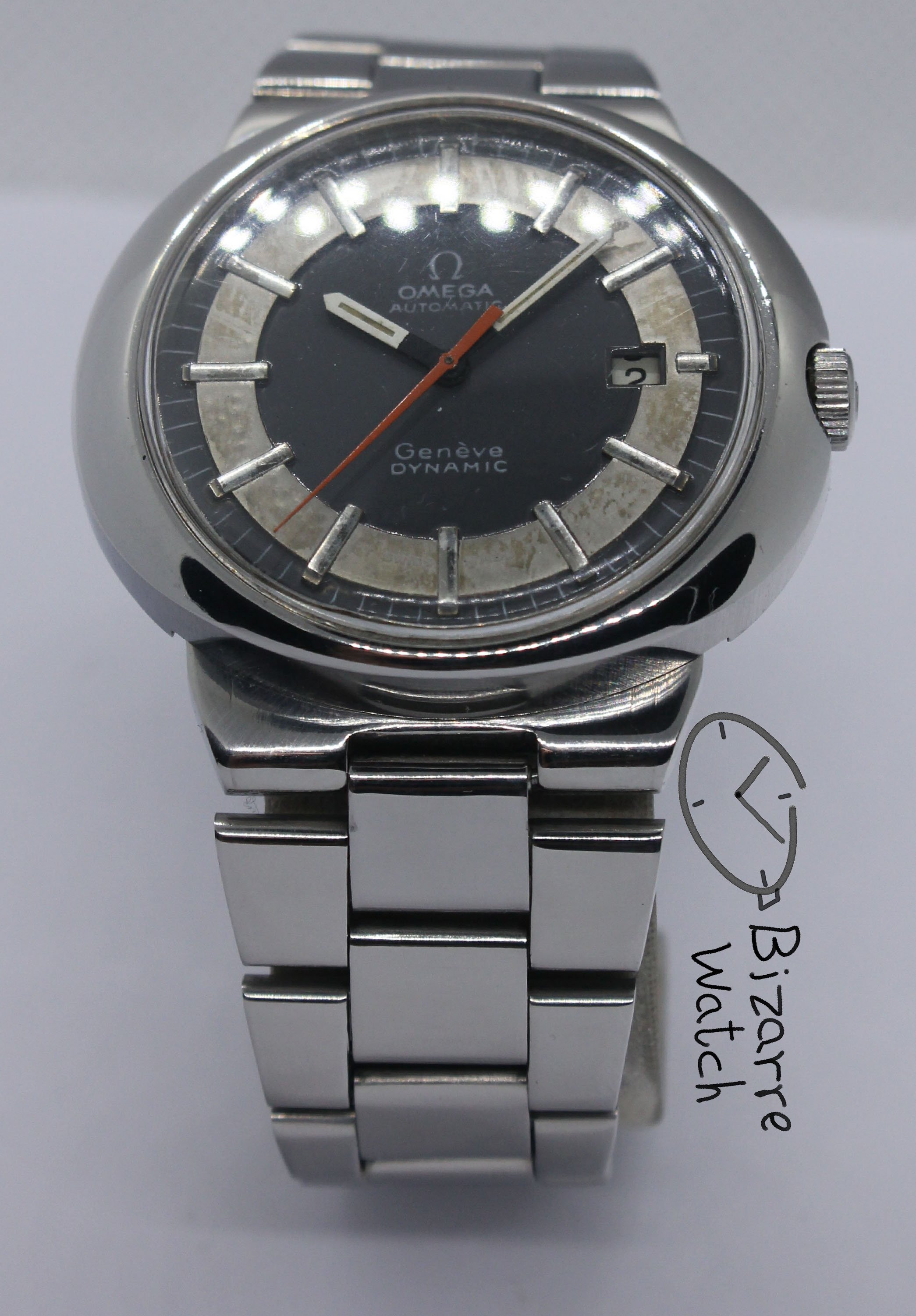 polarised polarized lens view dial 1972 Vintage OMEGA 1481 Dynamic geneve Genève Automatic Tool 107 Men's men Tritium Lume Watch Serviced lapping polished bizarre bizarrewatch