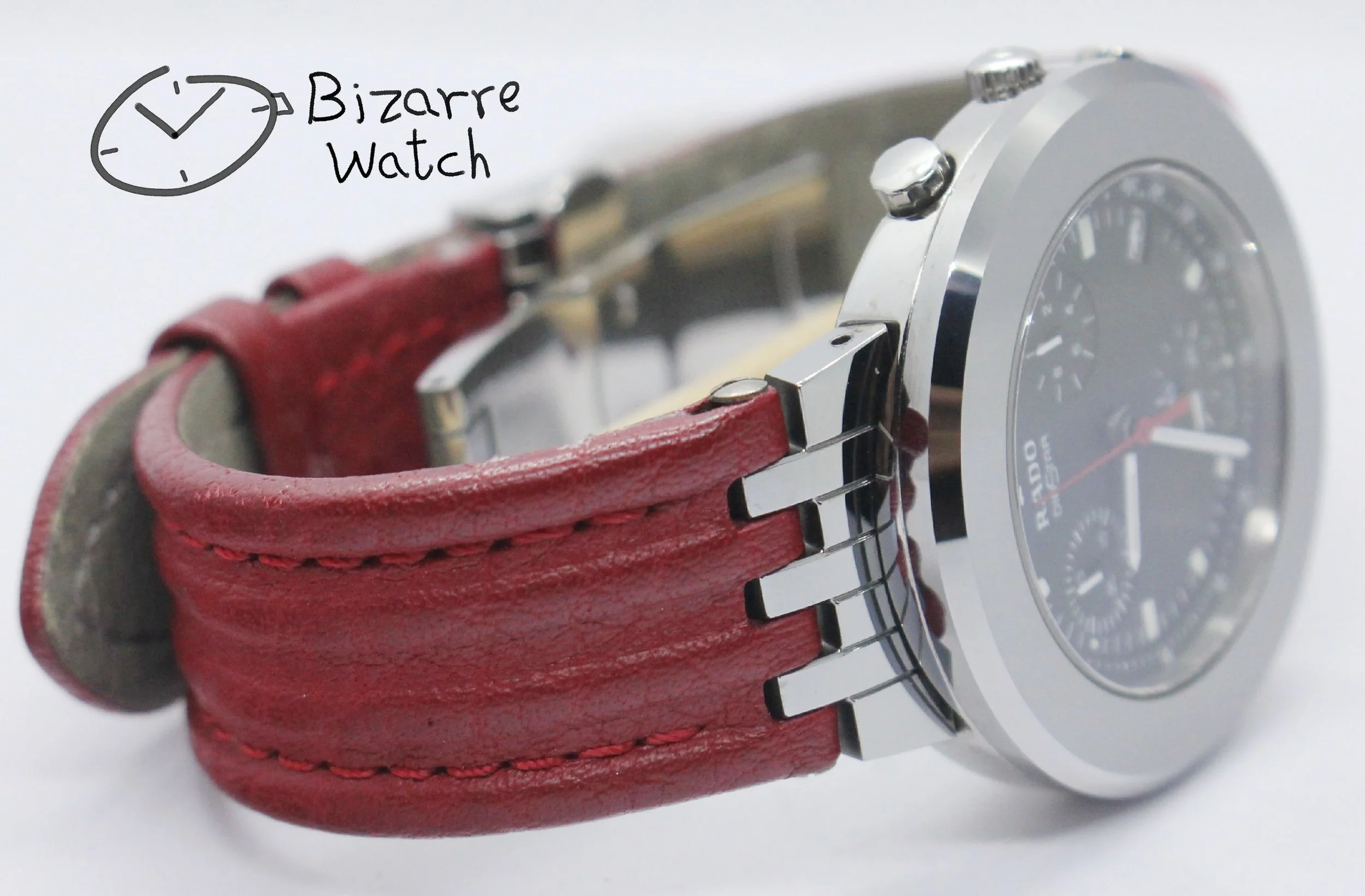 Rado Mini Diamaster Diastar 34mm Chronograph Tungsten Carbide Red 538.0470.3 women unisex men bizarrewatch