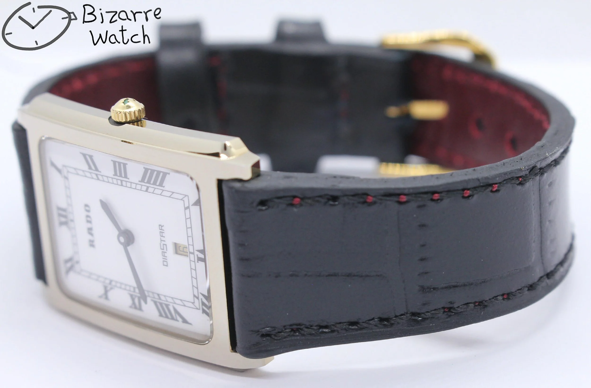 160.0394.3 vintage roman numerals date Scratchproof 26mm Rado Diastar Tungsten case Genuine Leather Watch men women unisex bizarre