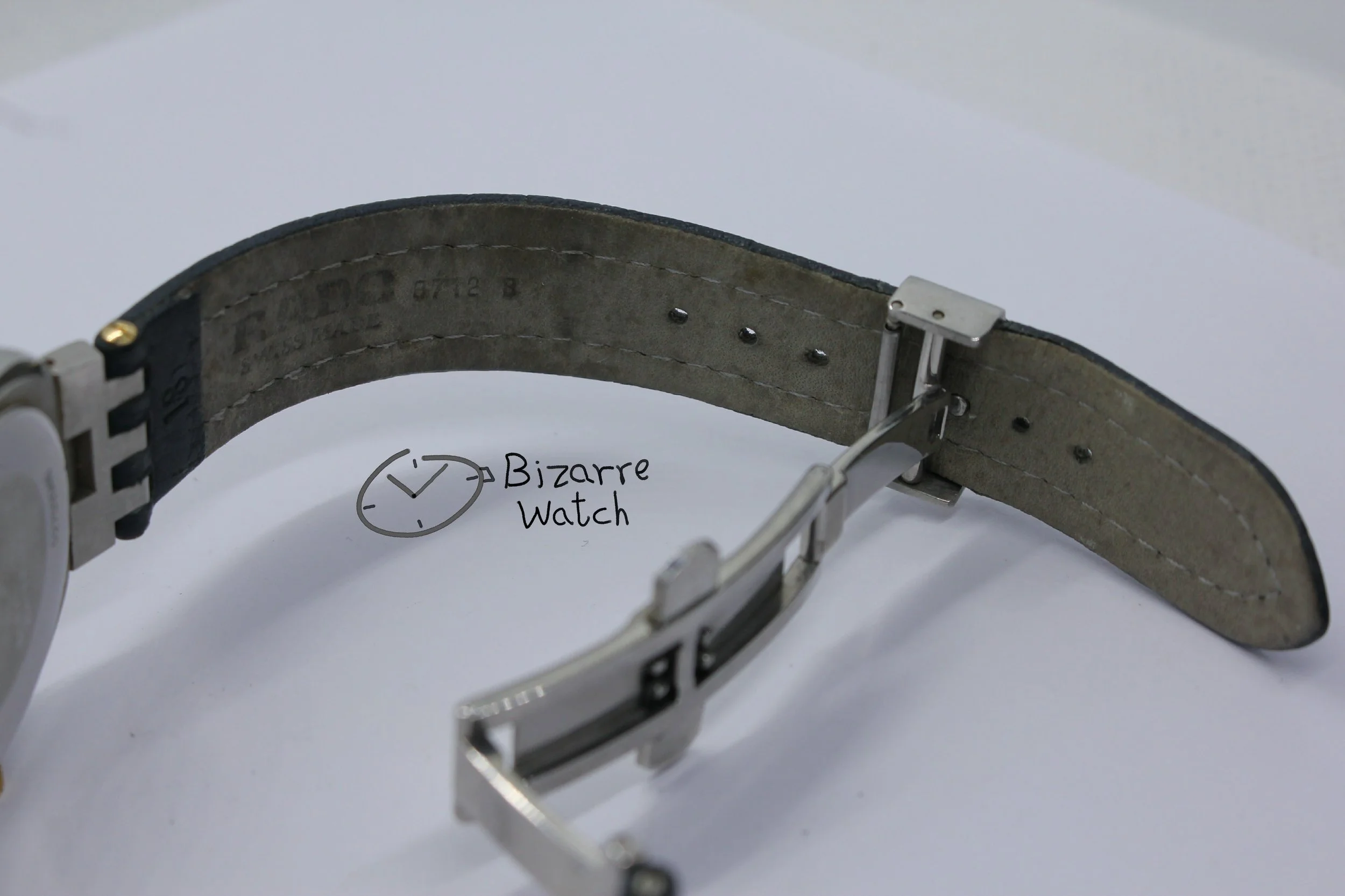 genuine leather strap band vintage used preowned pre-owned Scratchproof Navy Blue Rado Diastar 35mm Tungsten Carbide Bezel 152.0341.3 Watch bizarrewatch bizarre