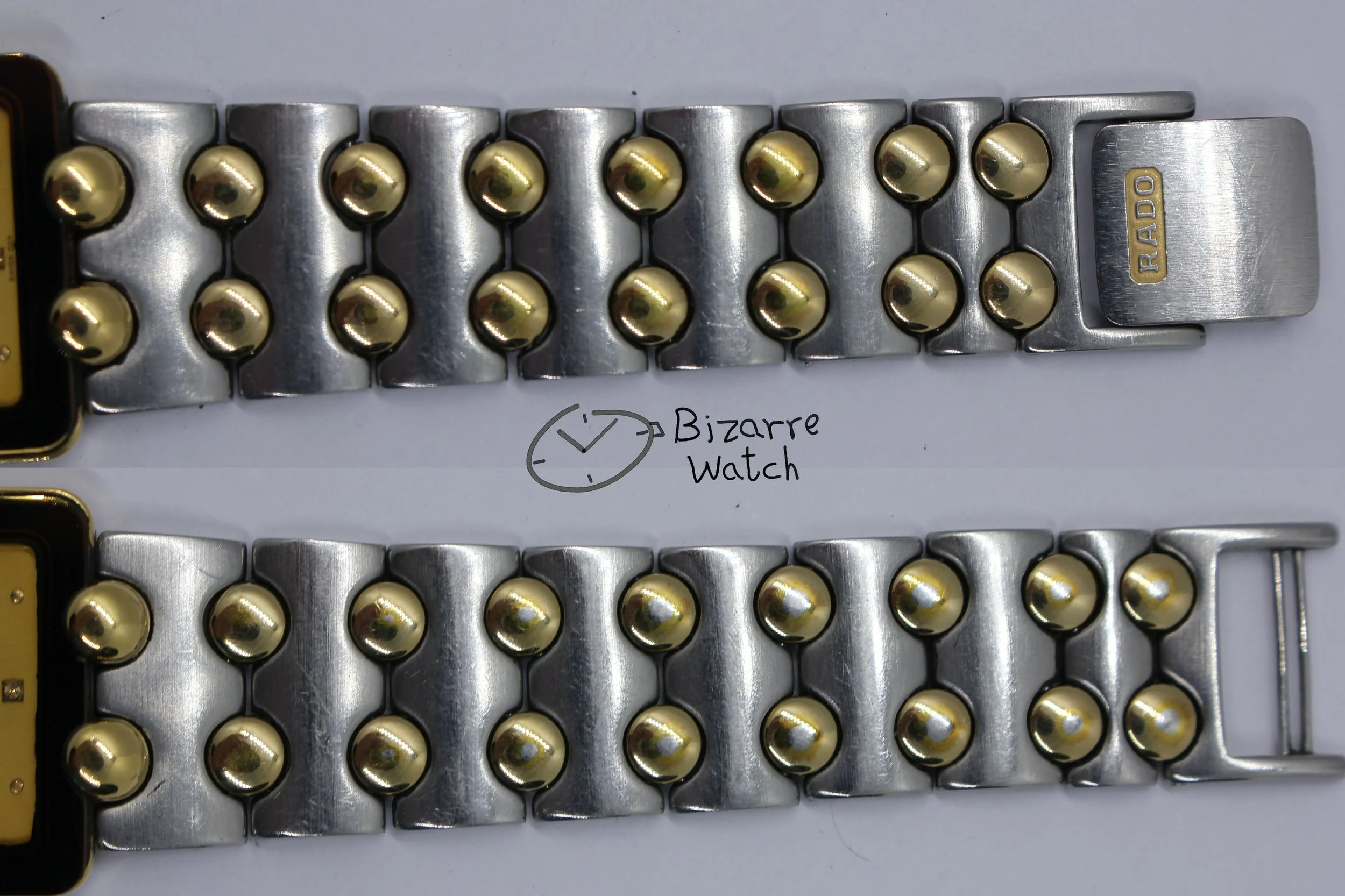 band links Clasp 03068 Vintage Goldplated 24mm Rado Florence 160.3530.2 Two Tone Bracelet Watch women men unisex used preowned pre-owned bizarre