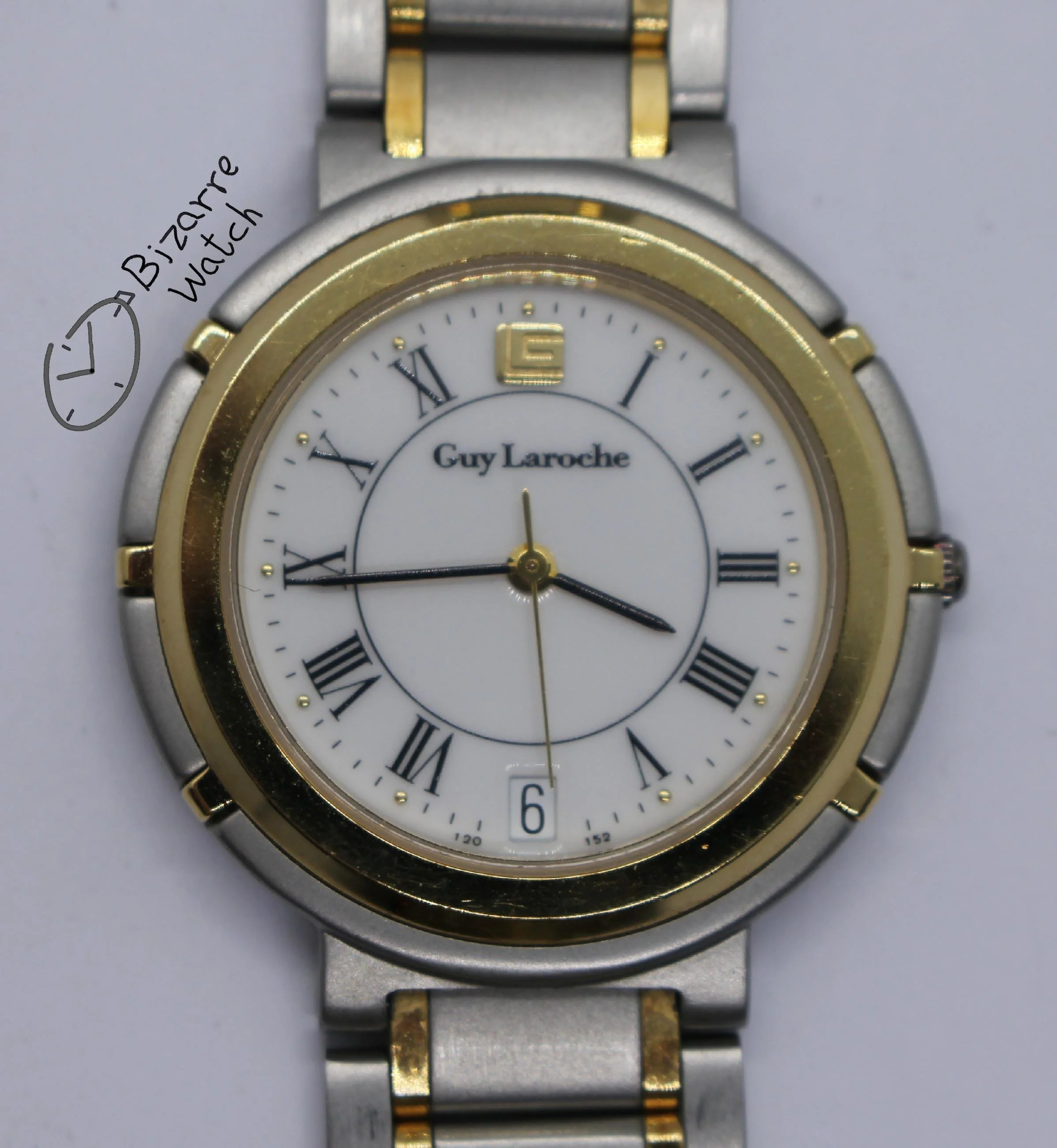 laroche Vintage Goldplated Guy La Roche ETA 955.414 176 4023 Stainless Steel Bracelet Watch women men unisex