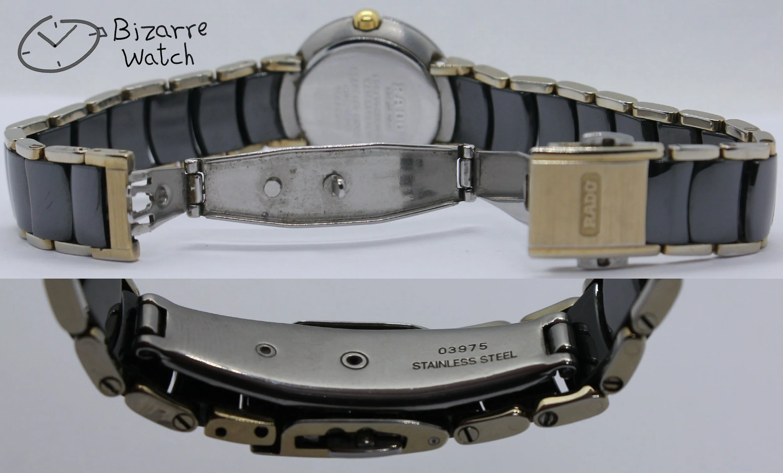 clasp 03975 bracelet links sapphire domed vintage Ladies Scratchproof RADO Coupole Diastar 24mm Black Ceramic 204.0302.3 Watch bizarre bizarrewatch women ladies