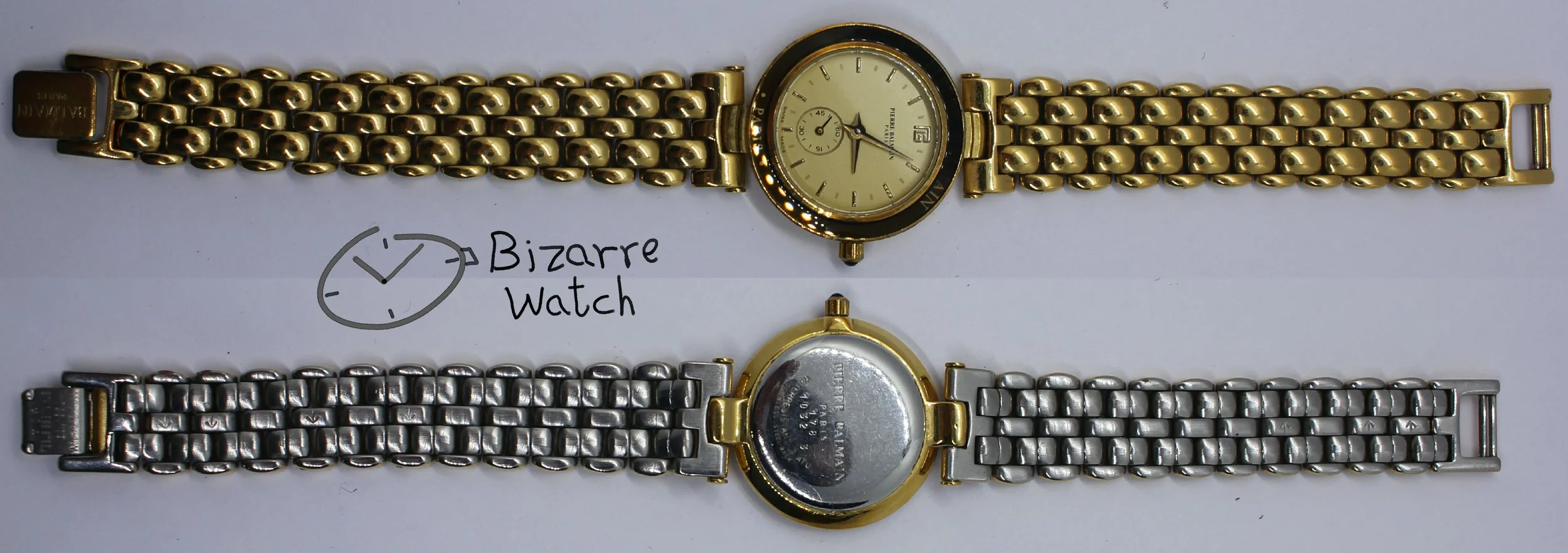 bracelet links band small seconds Vintage Ladies Goldplated Pierre Balmain Subsecond Hand Watch