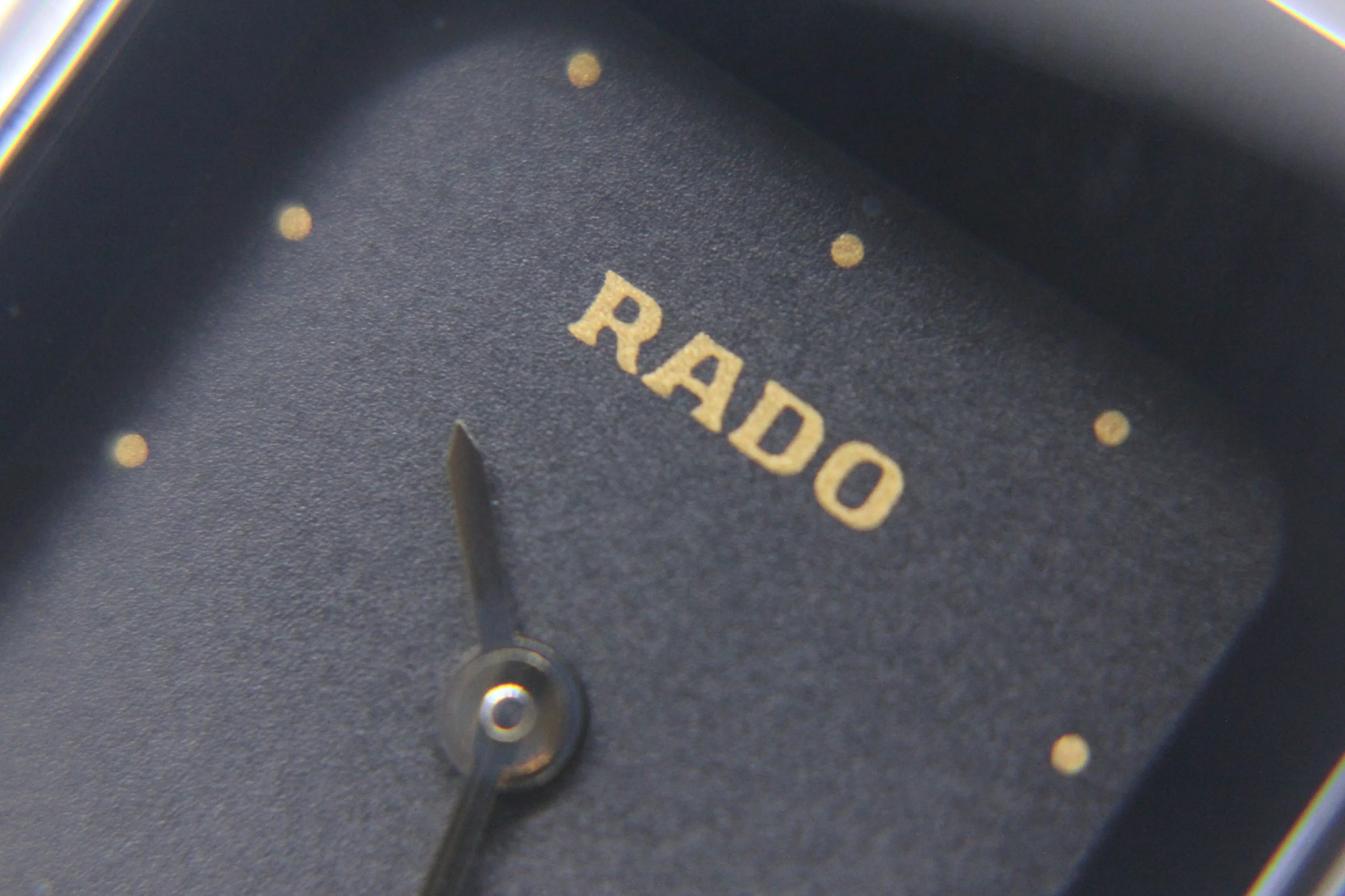 hands dial 017 logo vintage Scratchproof Rado Ceramica Diastar 963.0350.3 Black Ceramic Yellow Strap Watch ladies women