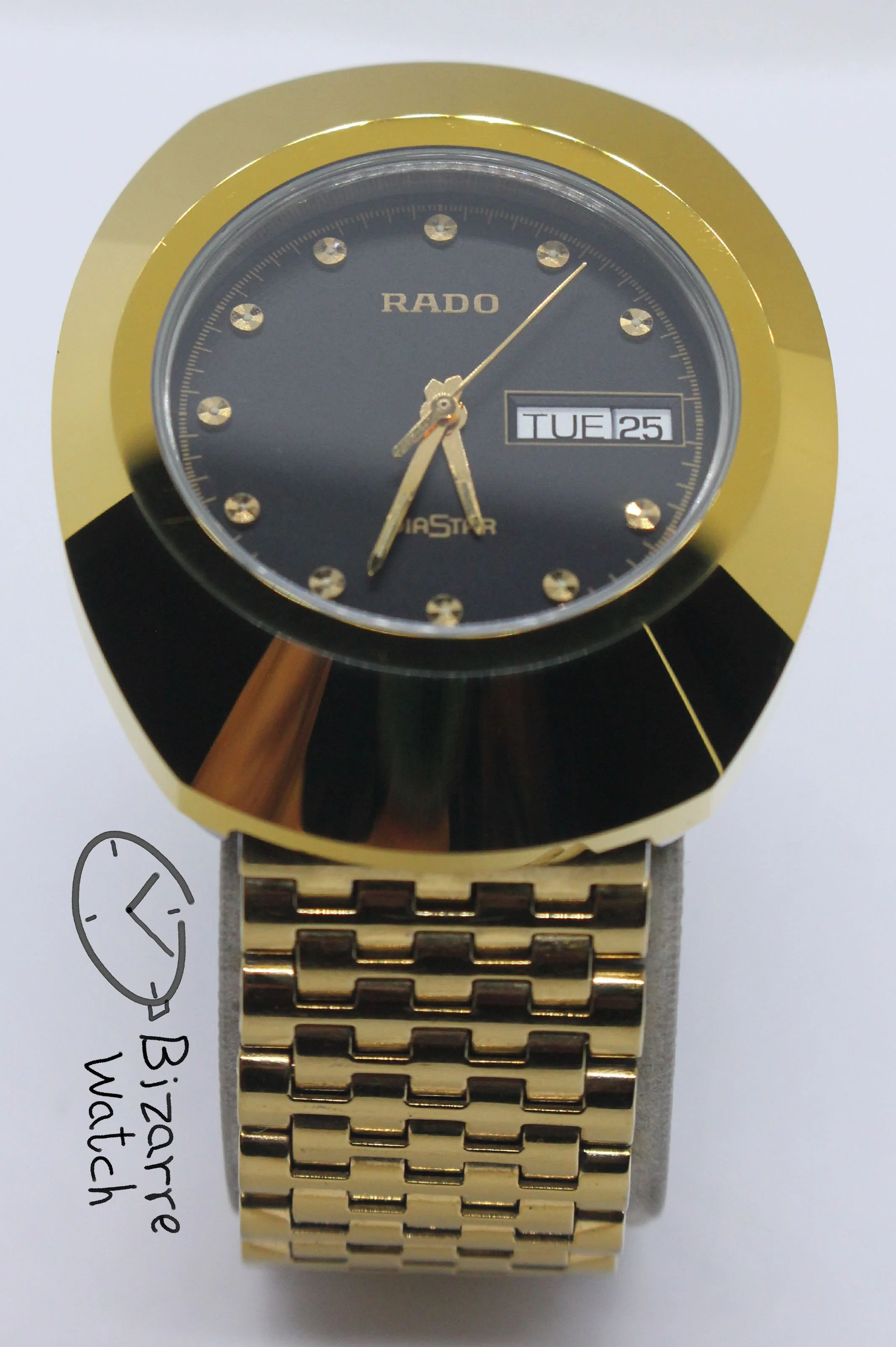 gold RADO The Original Diastar Scratchproof 114.0393.3 Day Date 36mm Goldplated Watch bizarrewatch bizarre men unisex women