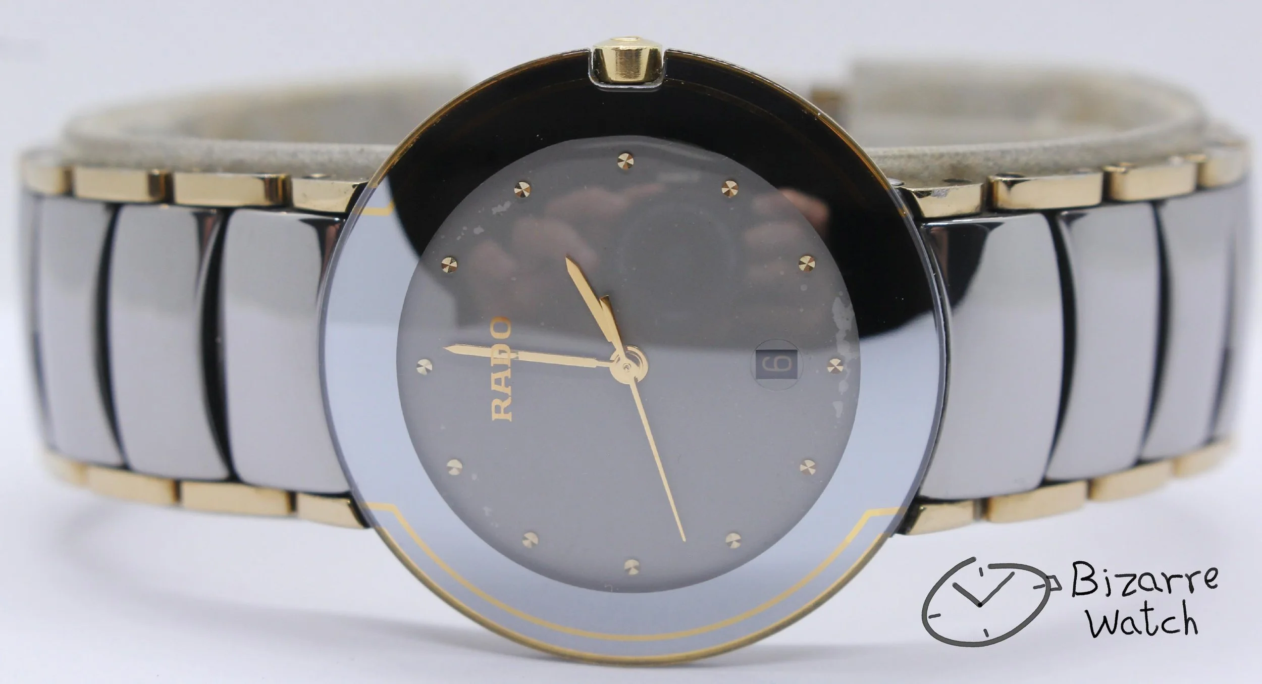 Scratchproof Rado Coupole Silver 129.0326.3 Ceramic Band Domed Sapphire Watch men women unisex vintage bizarre