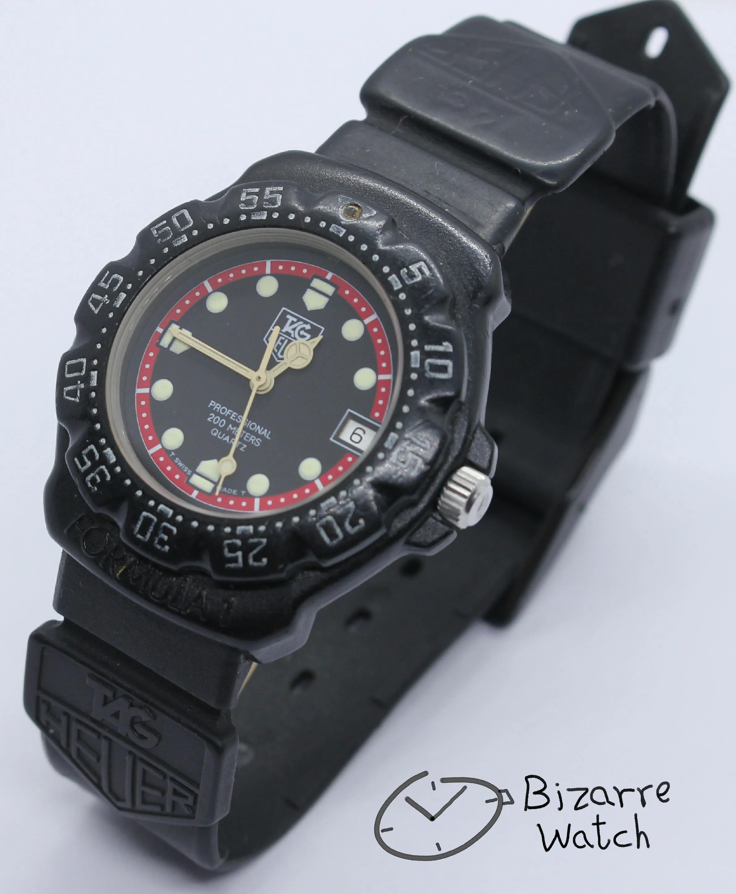 Vintage TAG HEUER Formula 1 200M All Black With Date 383.513 Watch men unisex