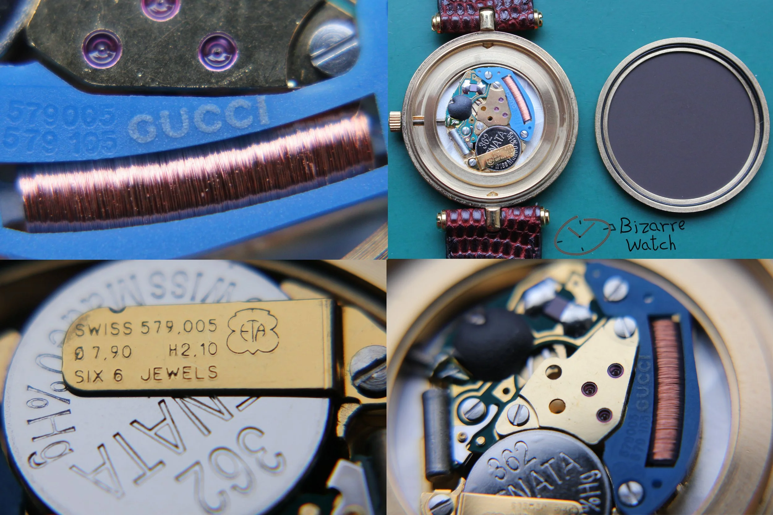 vintage eta movement 579.005  2000 3000 men women Unisex Goldplated GUCCI 2000M White Dial Original Brown Strap Watch bizarre