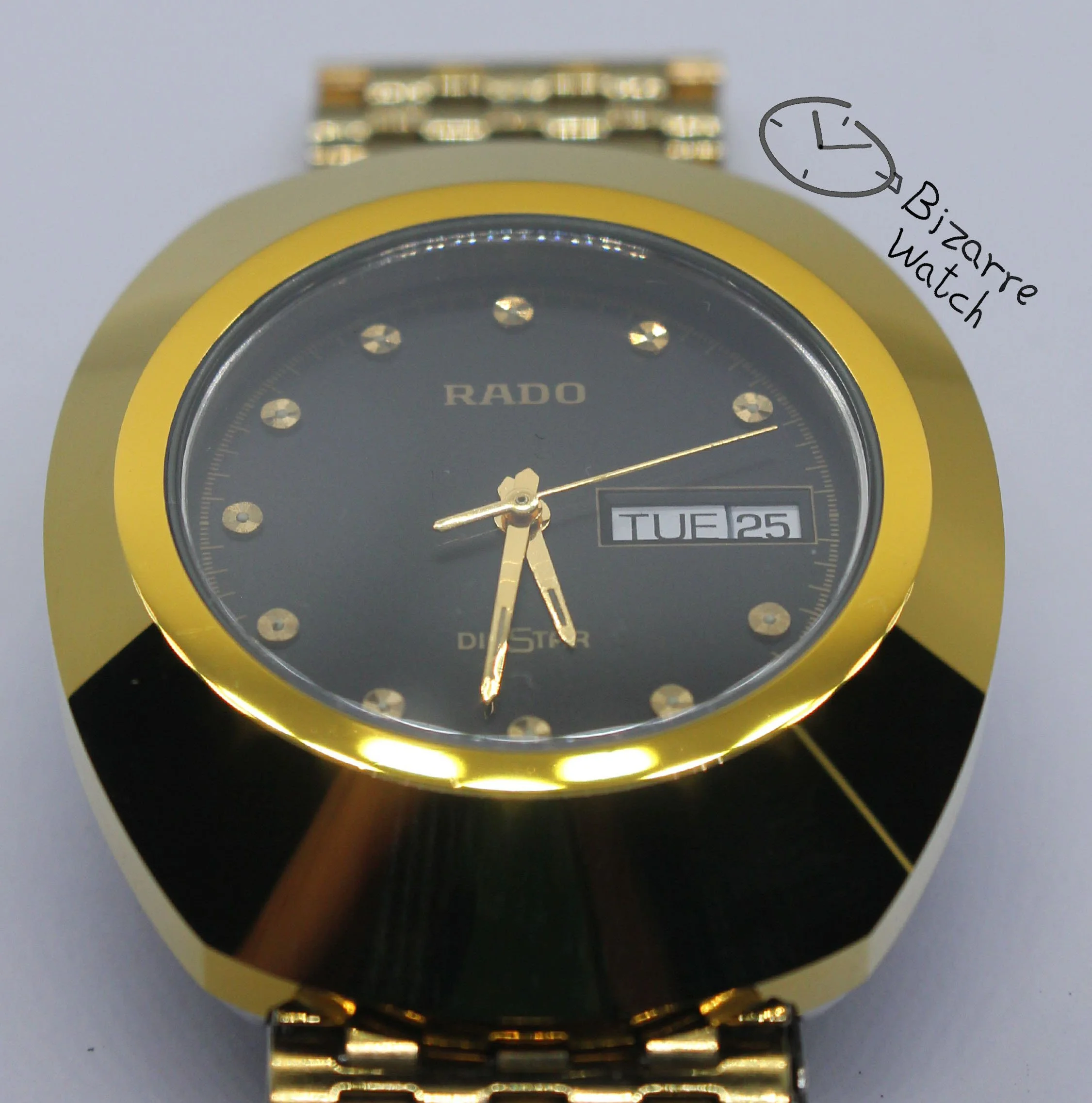 gold RADO The Original Diastar Scratchproof 114.0393.3 Day Date 36mm Goldplated Watch bizarrewatch bizarre men unisex women