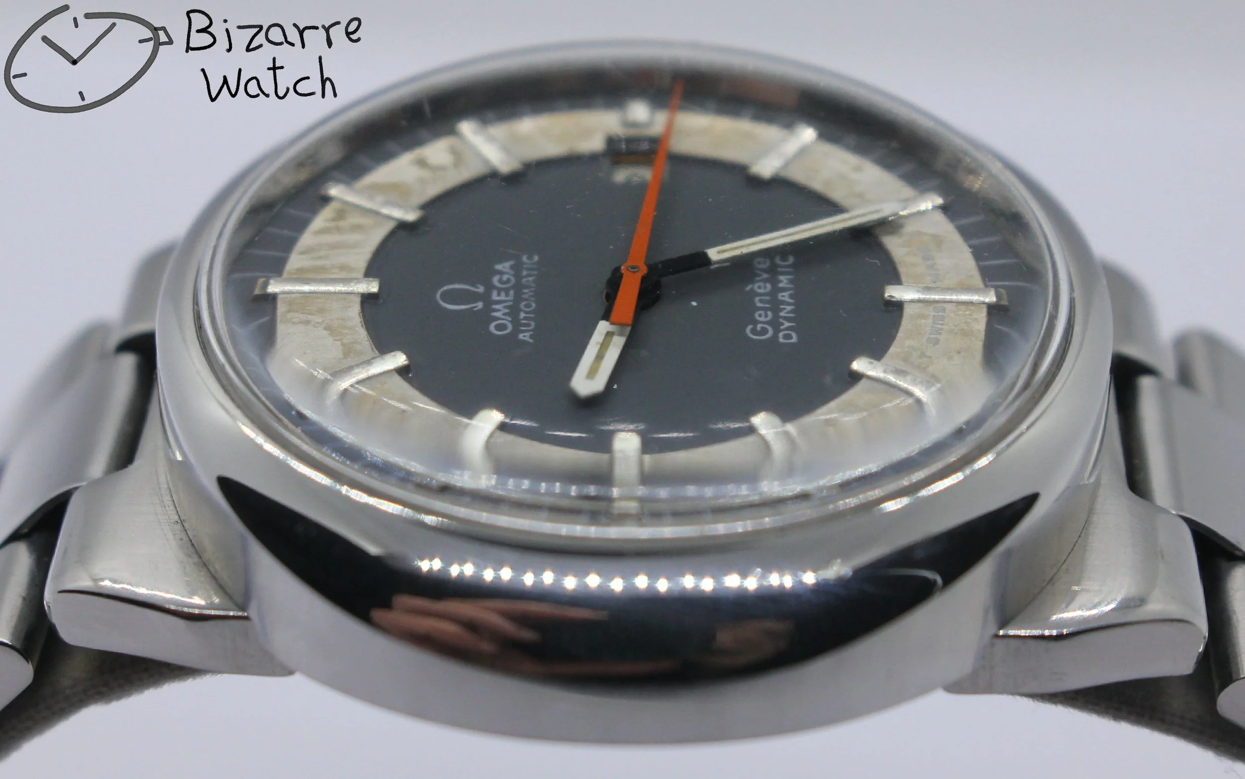 polarised polarized lens view dial 1972 Vintage OMEGA 1481 Dynamic geneve Genève Automatic Tool 107 Men's men Tritium Lume Watch Serviced lapping polished bizarre bizarrewatch