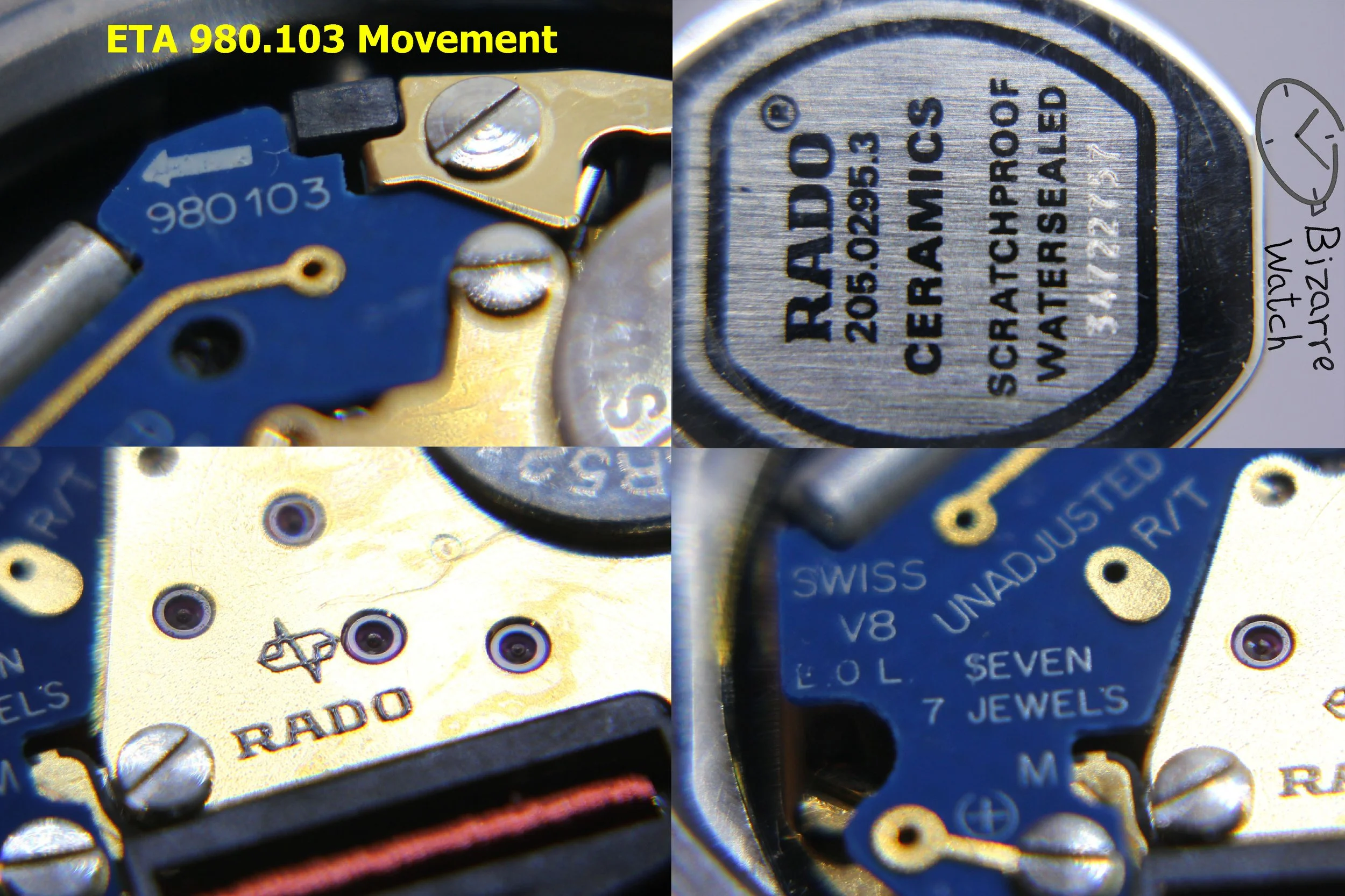 eta 980.103 movement diamond diamonds 205.0295.3 Jubilé Scratchproof Rado Ceramica ceramic Diastar watch bizarre men women