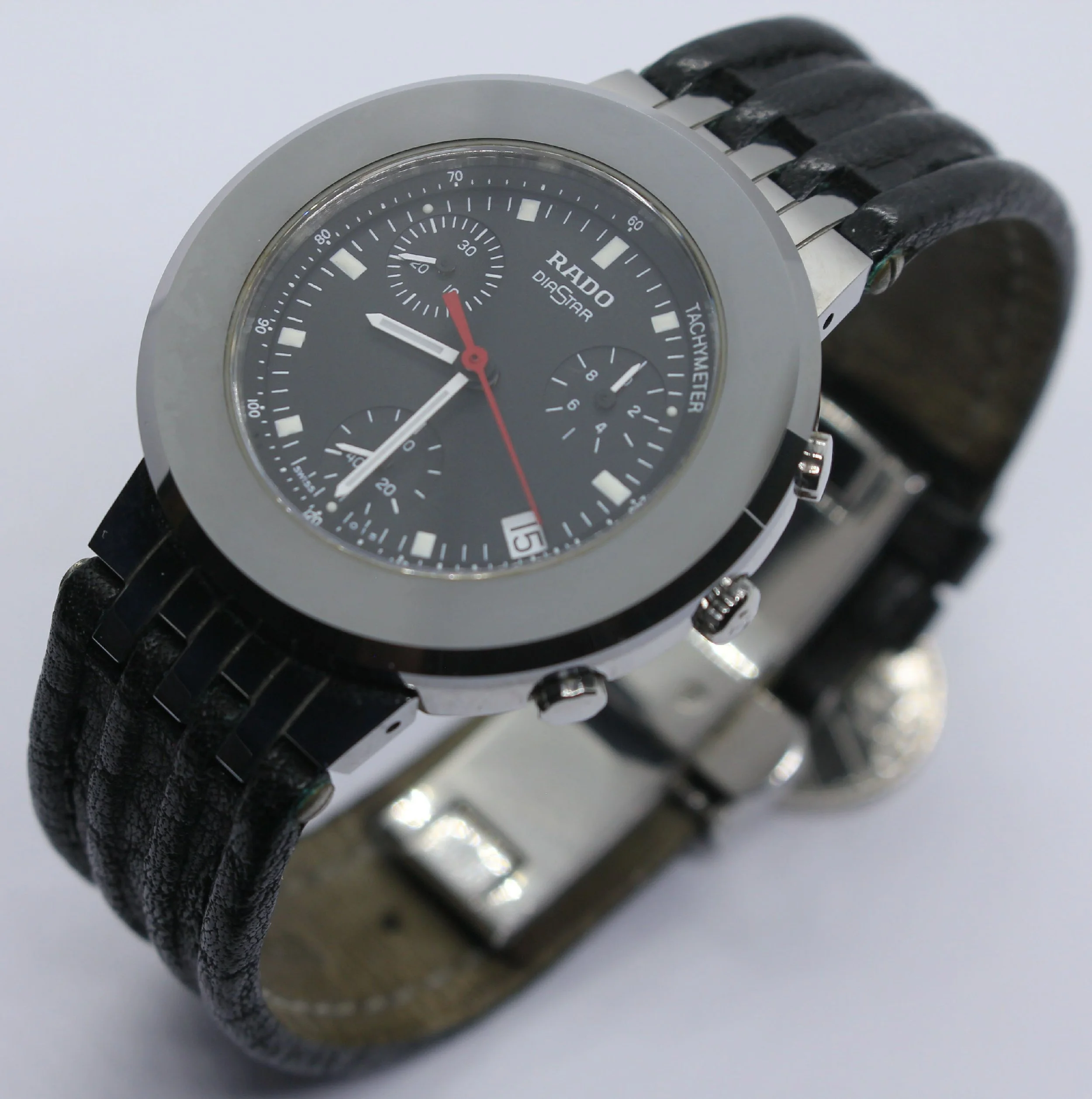 Rado Mini Diamaster diamaster Diastar 34mm Chronograph Tungsten Carbide Red black 538.0470.3 women unisex men bizarrewatch