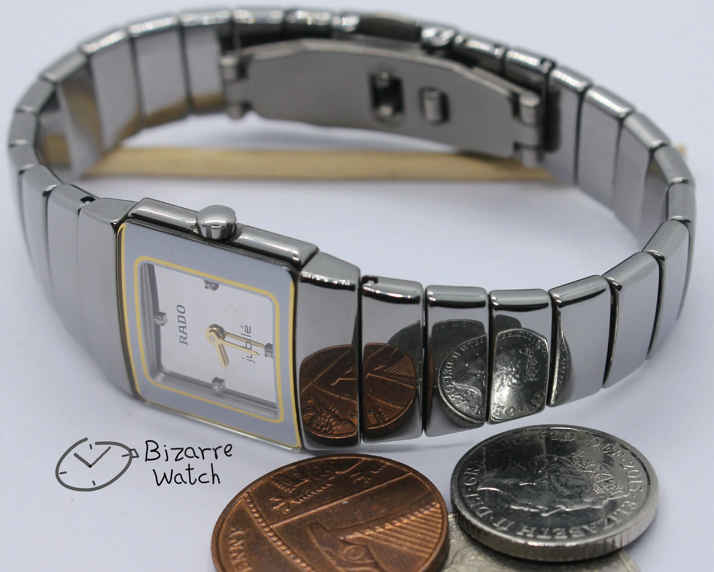 links bracelet mirror coin refection Jubilé diamond Diamonds Rado Diastar Sintra Jubile jubiee 21mm Silver 153.0334.3 Ceramic Watch ladies women bizarre bizarrewatch