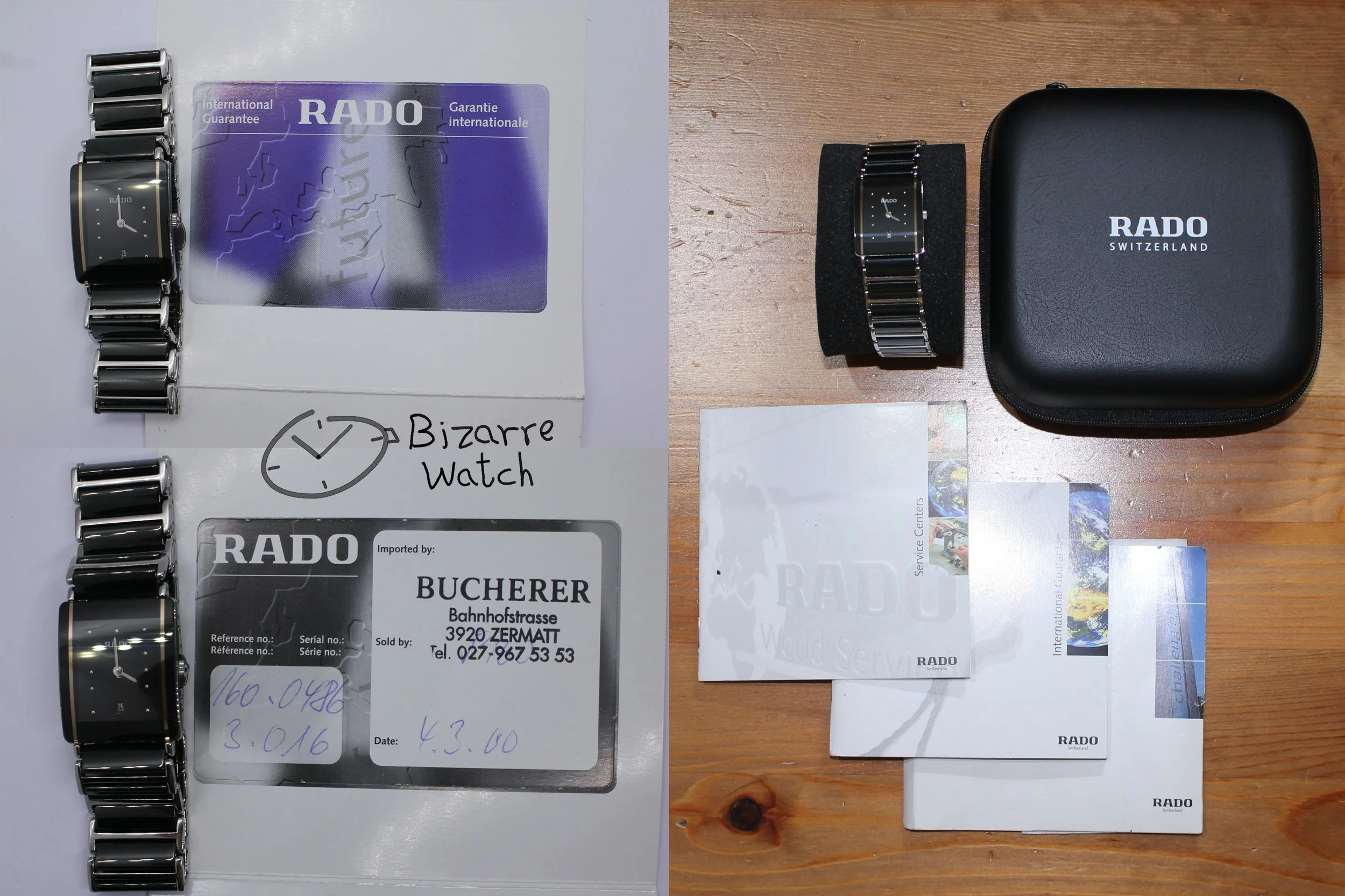 papers warranty guarantee box case Scratchproof Rado Black Ceramic Diastar Integral 160.0486.3 Watch men gents bizarre bizarrewatch