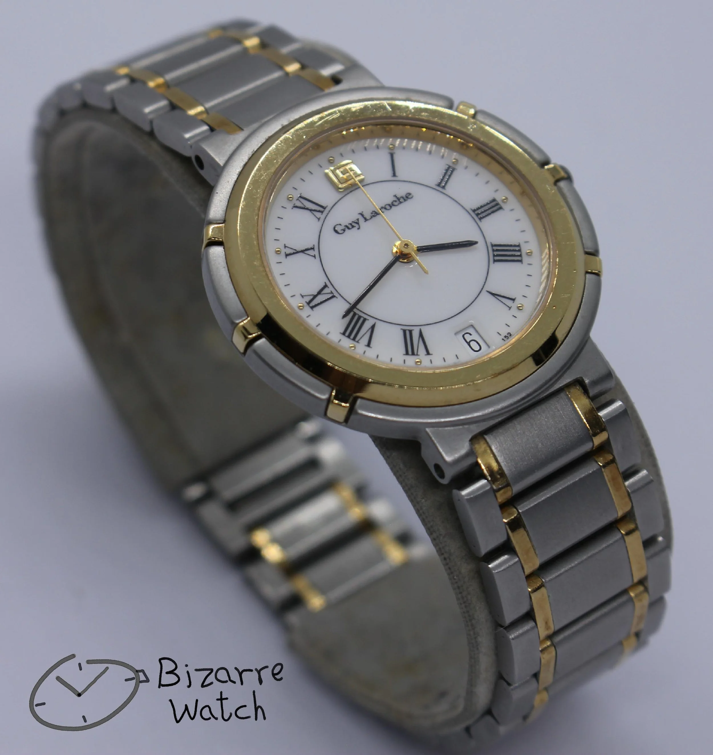 laroche Vintage Goldplated Guy La Roche ETA 955.414 176 4023 Stainless Steel Bracelet Watch women men unisex