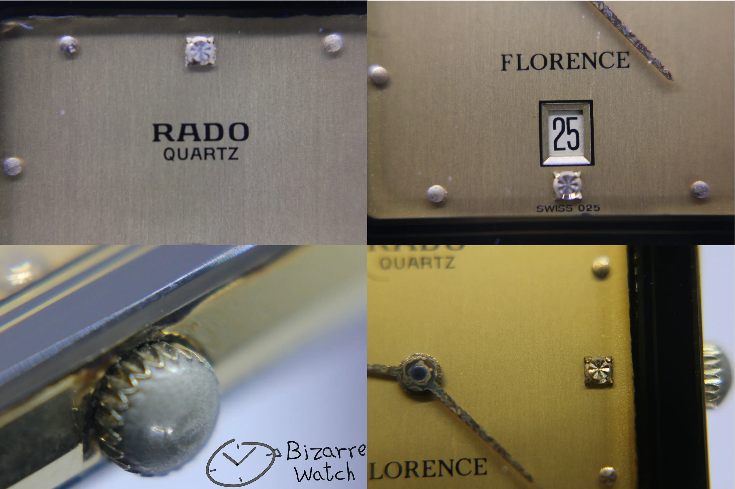 crown dial 025 hands logo date Vintage Goldplated 24mm Rado Florence 160.3530.2 Two Tone Bracelet Watch women men unisex used preowned pre-owned bizarre