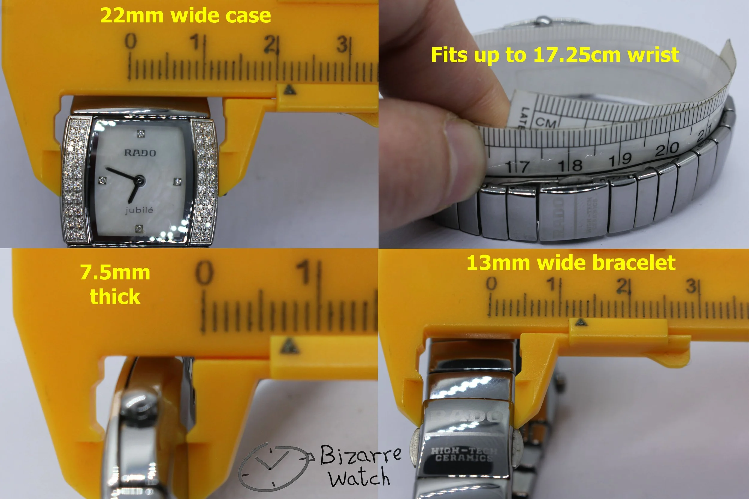 size dimensions wrist Diamond Rado Sintra Jubilé jubilee jubile Mother Of Pearl 22mm 153.0578.3 Ceramic Watch ladies women titanium silver bizarre