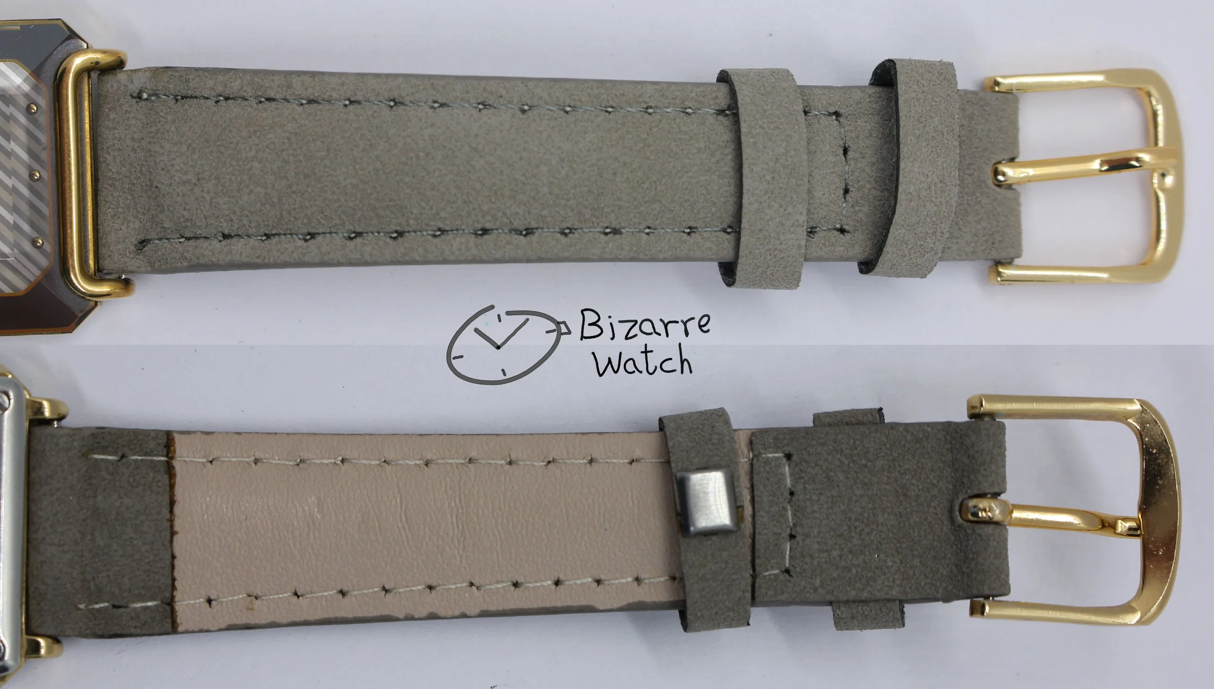 band vintage goldplated Rado Florence 153.3455.2 Bevelled Sapphire Crystal Striped Dial Grey Strap Watch bizarre women unisex