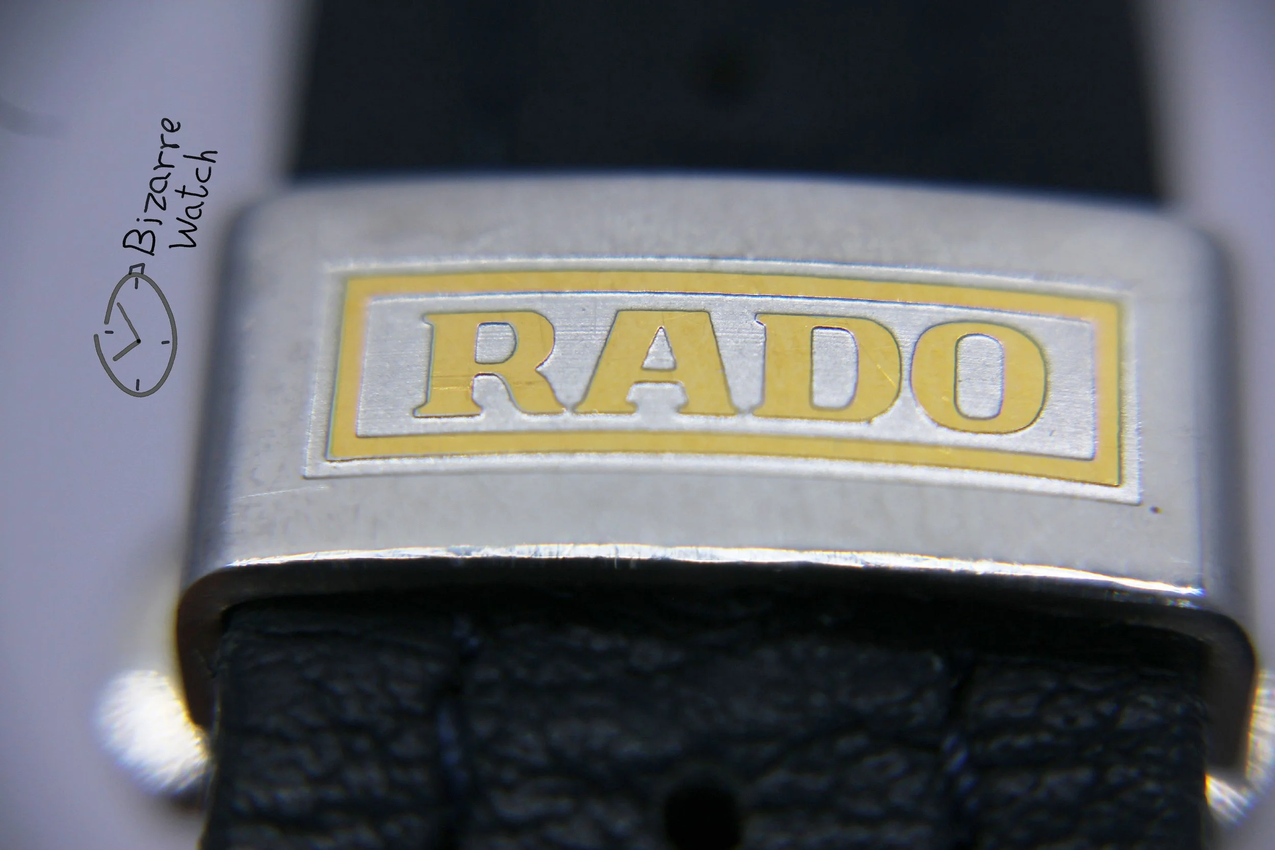 clasp genuine leather strap band vintage used preowned pre-owned Scratchproof Navy Blue Rado Diastar 35mm Tungsten Carbide Bezel 152.0341.3 Watch bizarrewatch bizarre